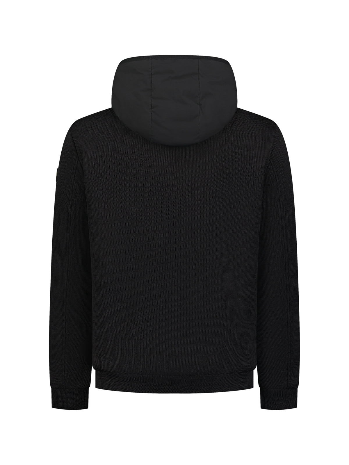 Strickjacke mit leichter Wattierung und Kapuze | Black