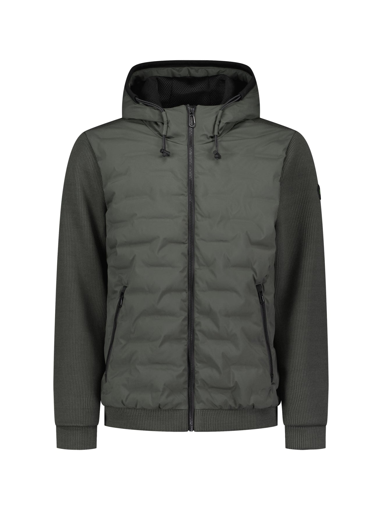 Strickjacke mit leichter Wattierung und Kapuze | Army