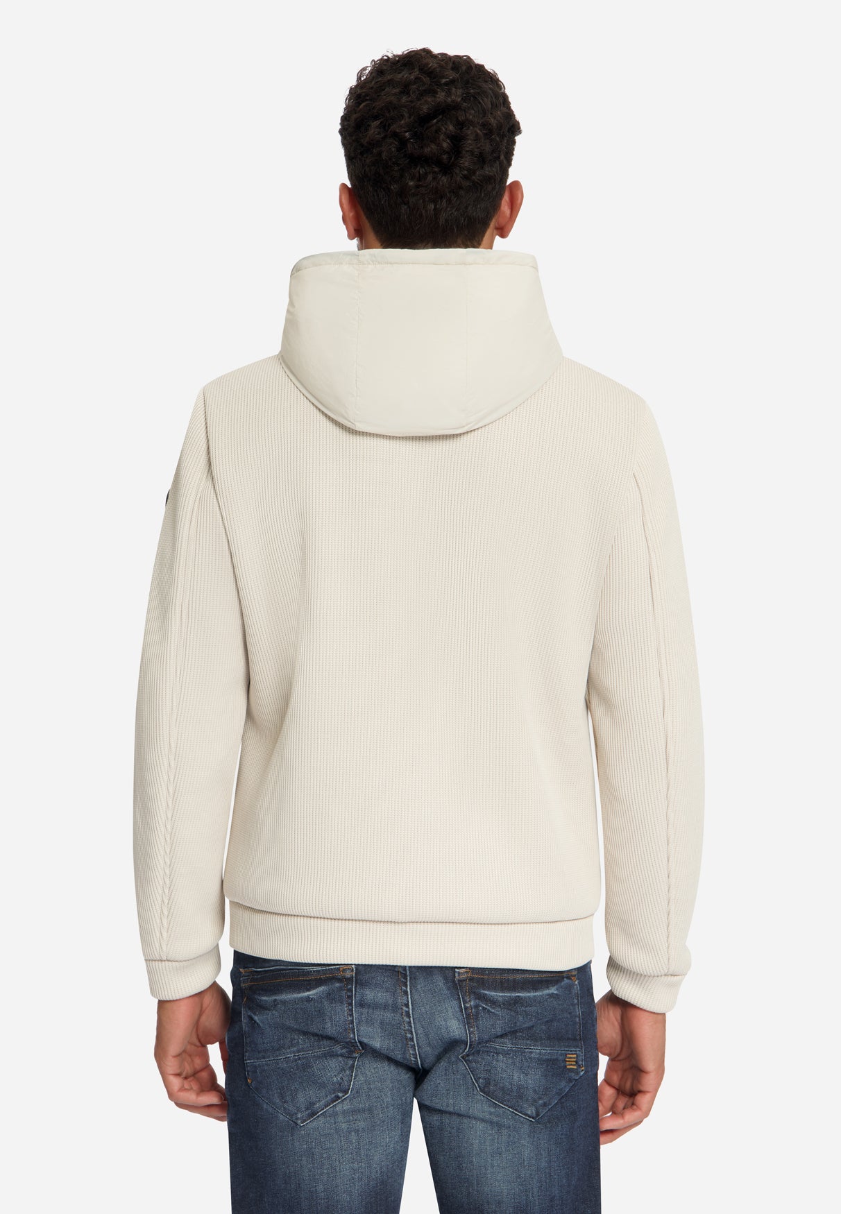 Jacke, kurze Passform, versiegelt, Strickmischung | stone