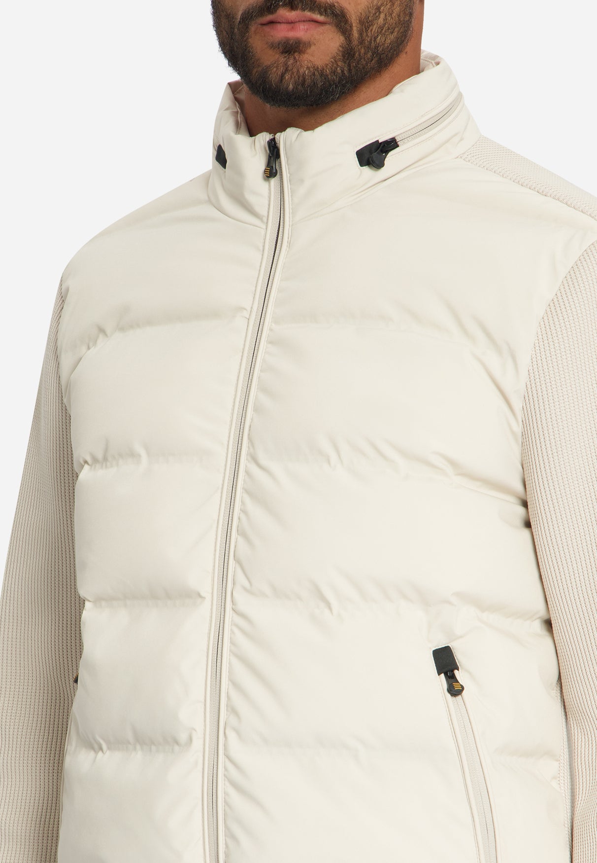 Jacke, kurze Passform, versiegelt, Strickmischung | stone