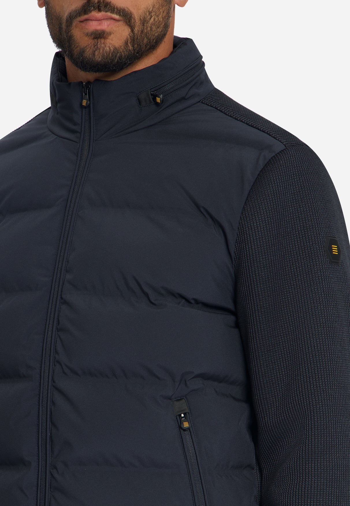 Jacke, kurze Passform, versiegelt, Strickmischung | Dark Night