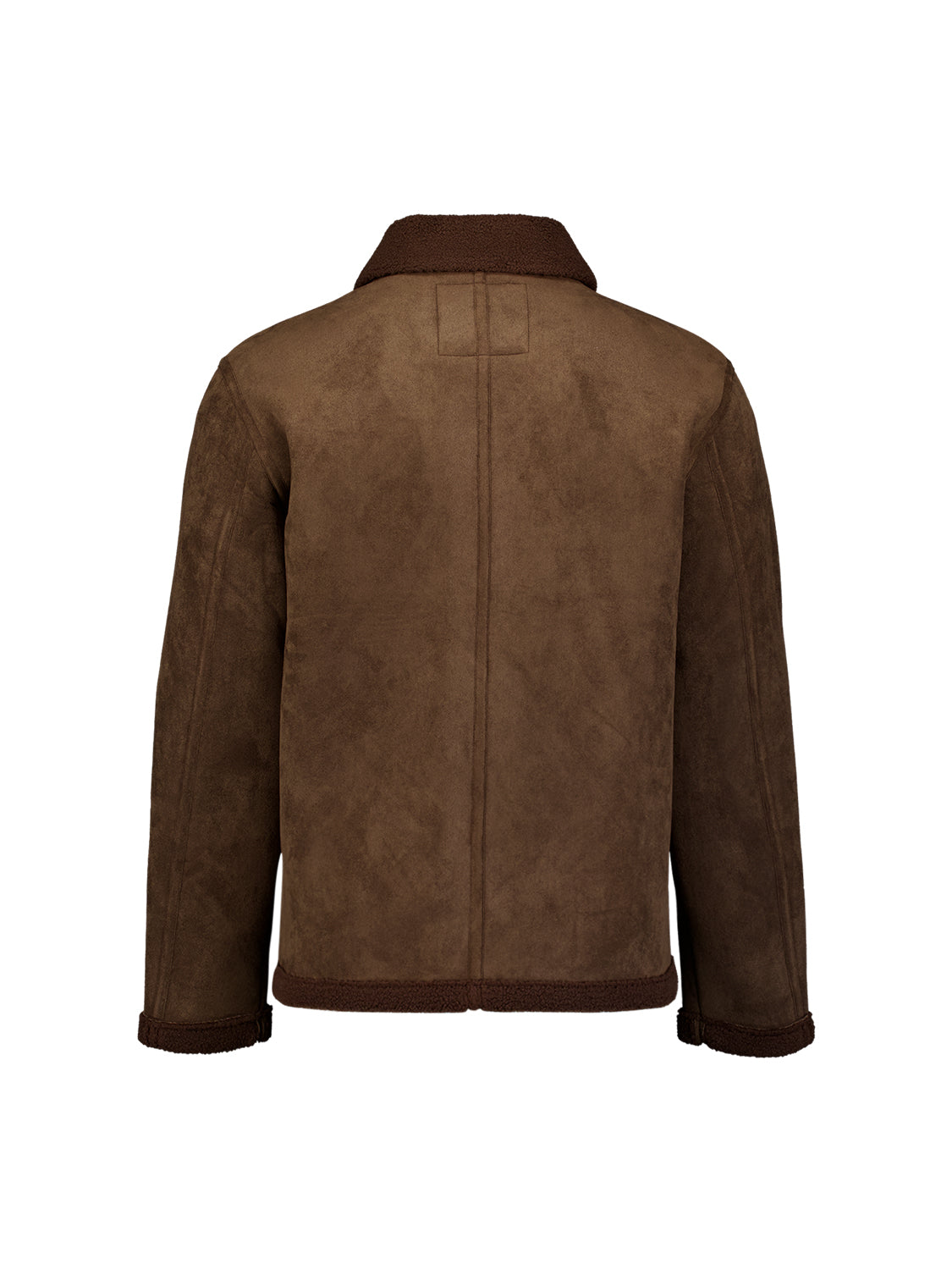 Jacke in Veloursleder-Optik | Dark Brown