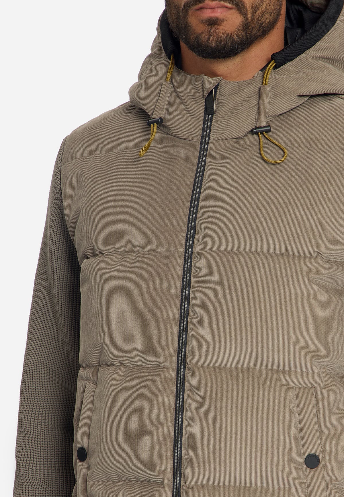 Kapuzenjacke aus Cord-Mix | Mud