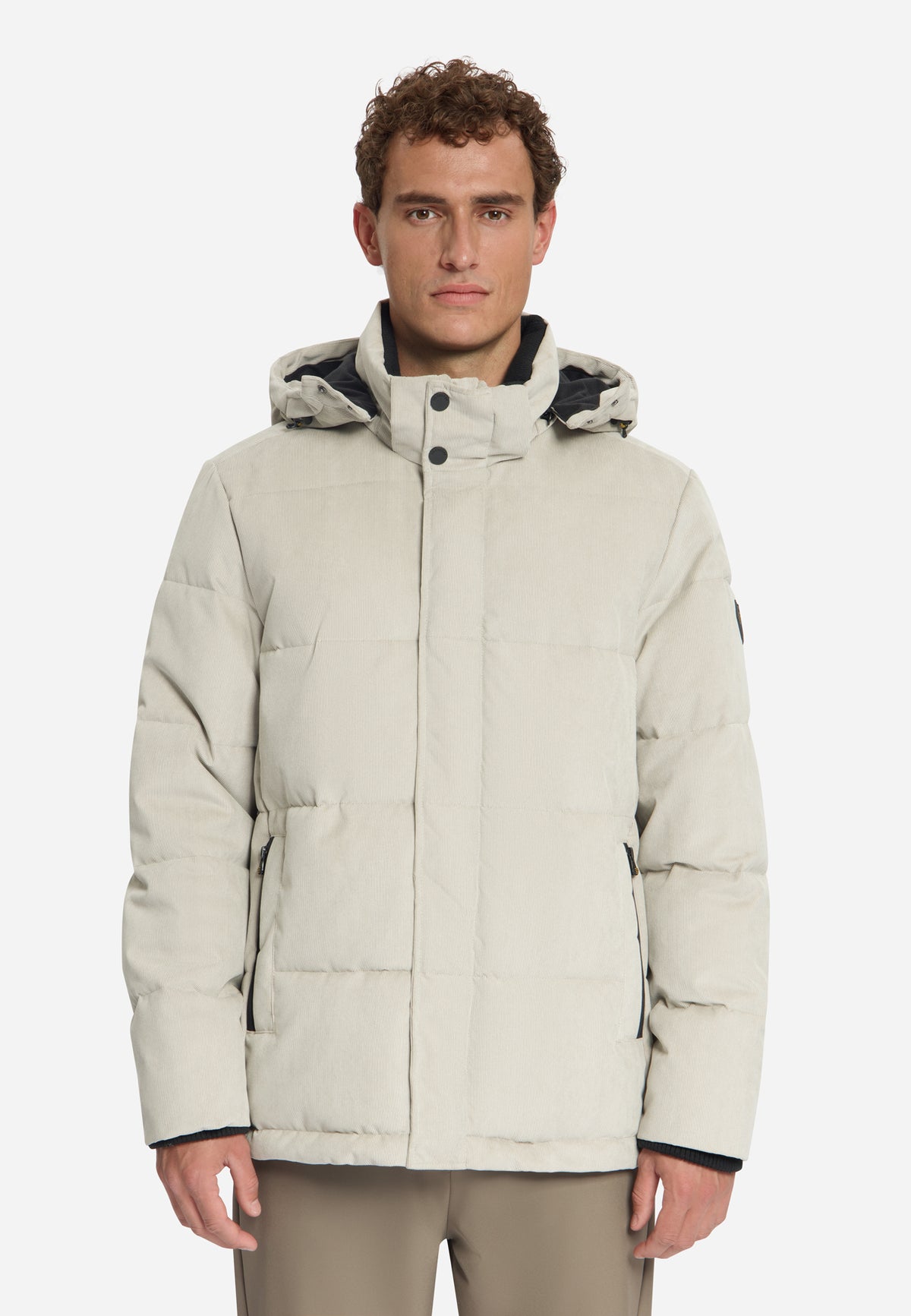Corduroy Hooded Jacket | Stone