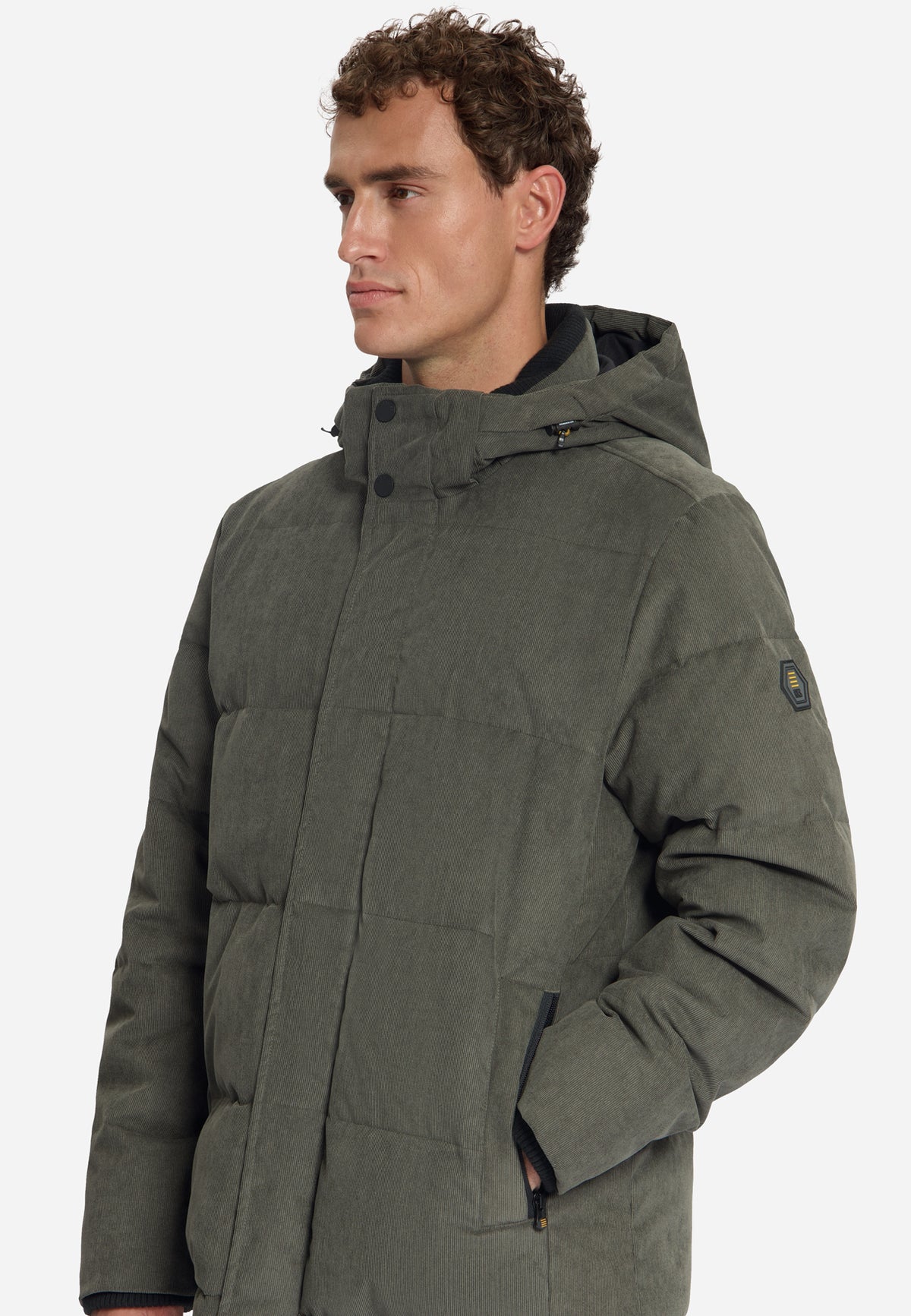 Kapuzenjacke aus Cord | army