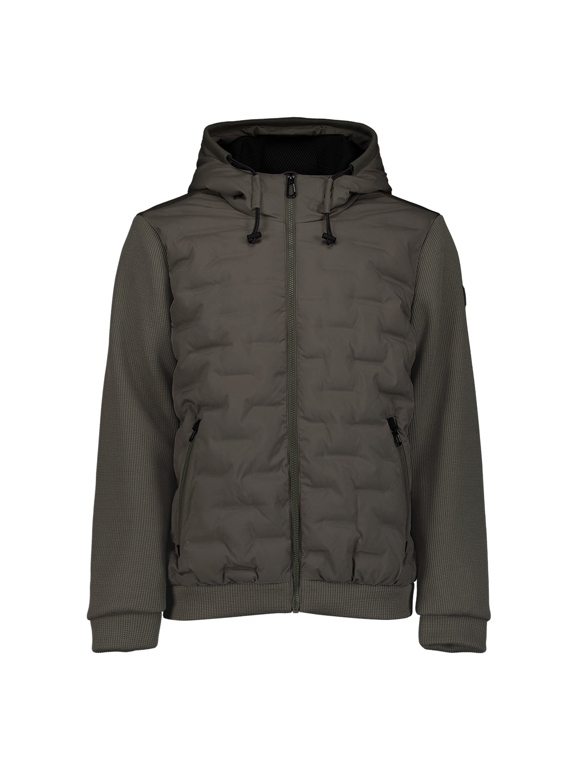 Strickjacke mit leichter Wattierung und Kapuze | Army
