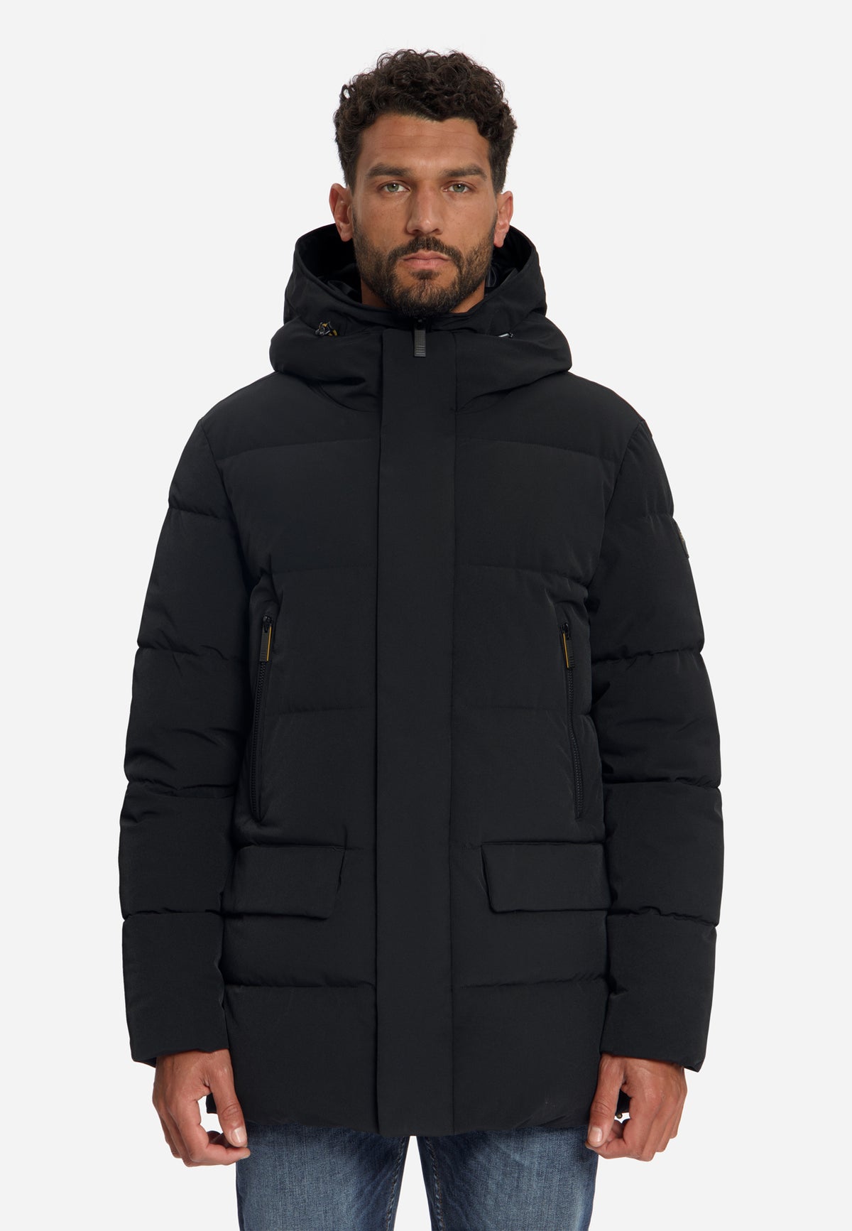 Gefütterter Parka mit Kapuze | Black