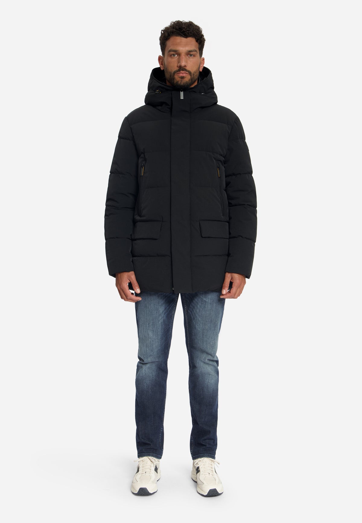 Gefütterter Parka mit Kapuze | Black