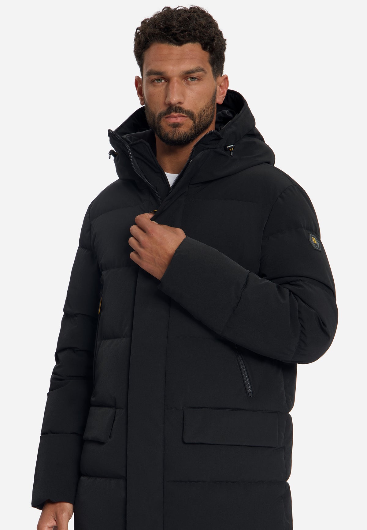Gefütterter Parka mit Kapuze | Black