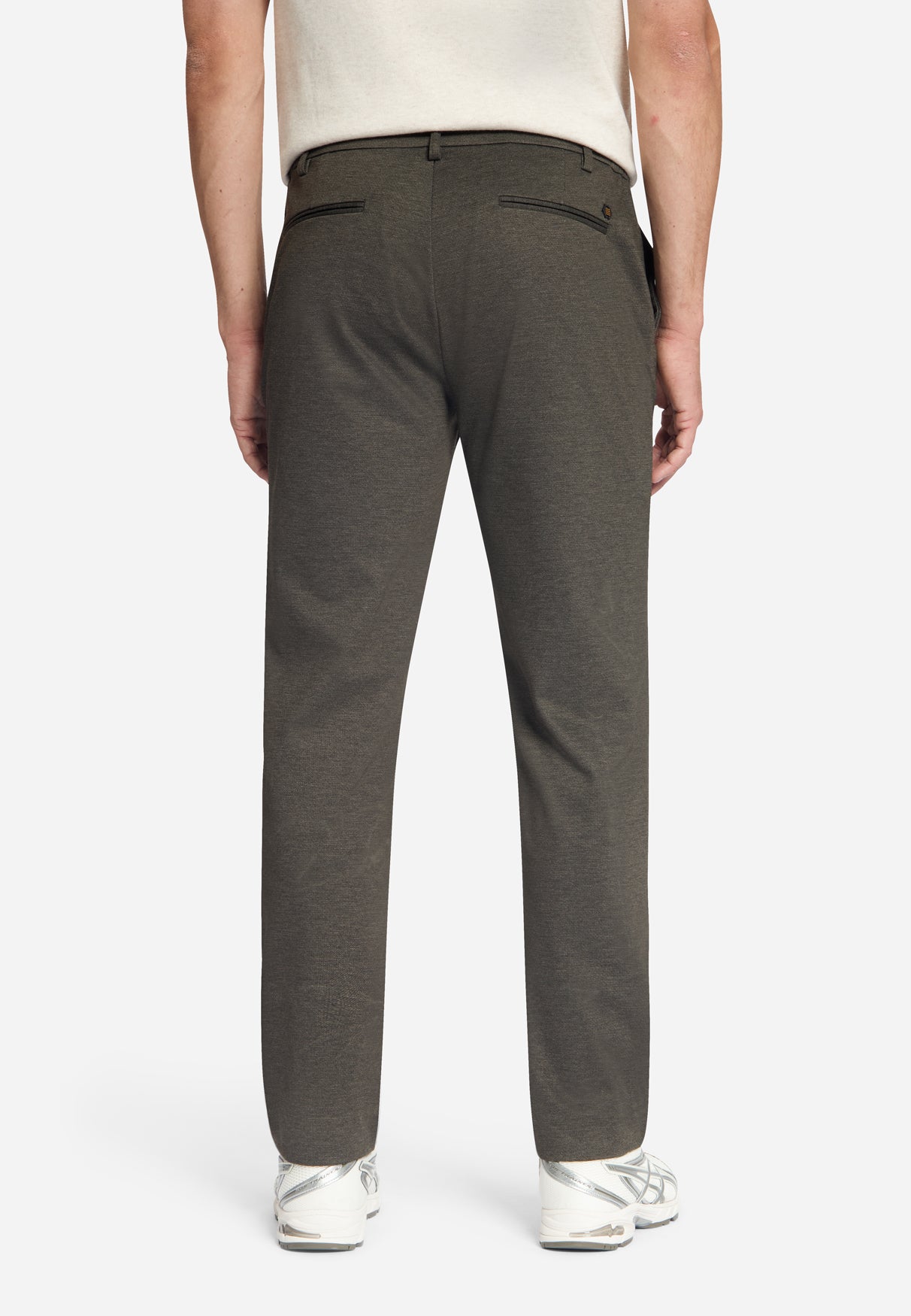 Jersey-Hose in Melange, regular fit | Dunkelbraun