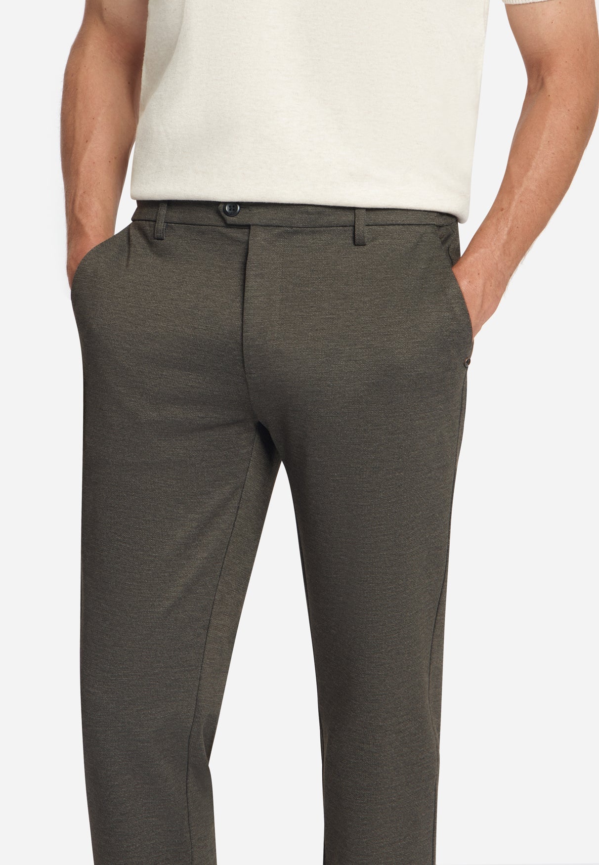 Jersey Melange Chino | Dark Brown