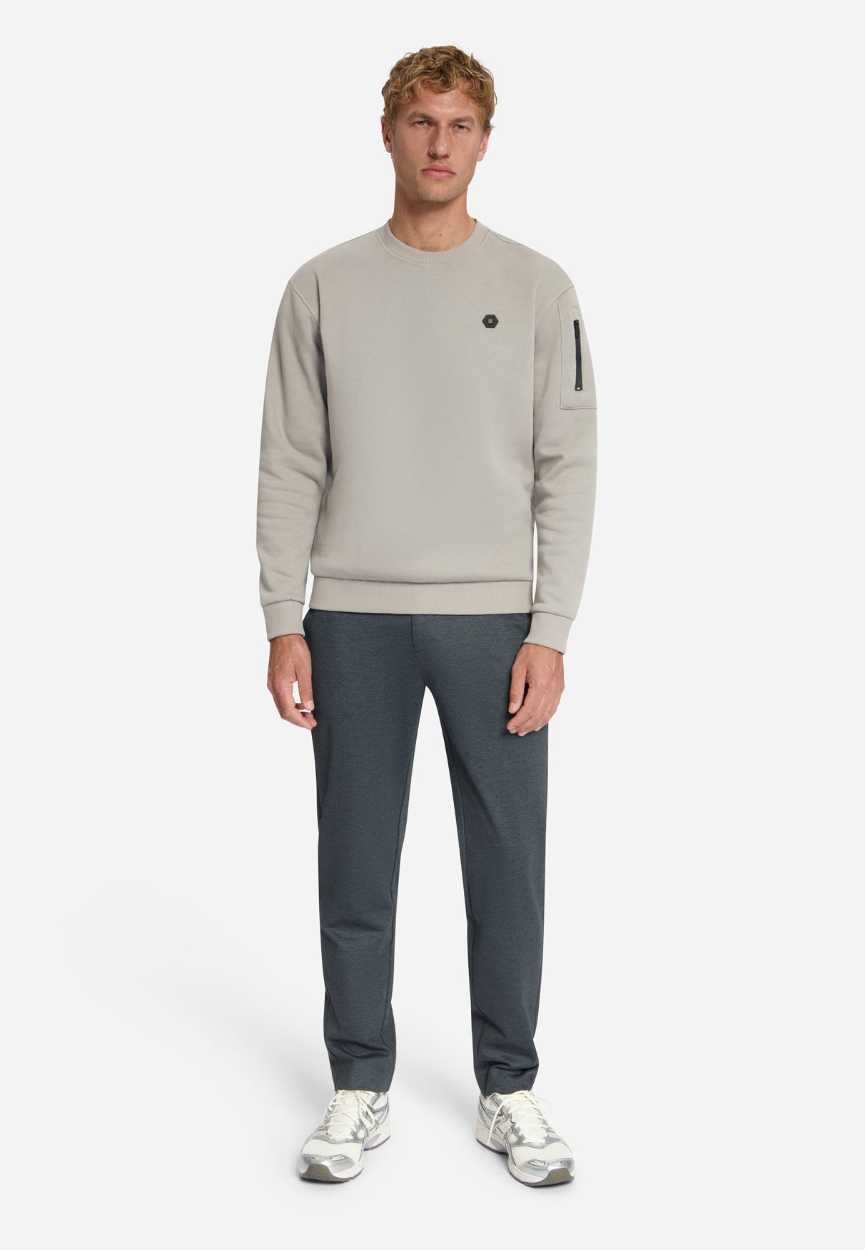 Jersey-Hose in Melange, regular fit | Antra Melange