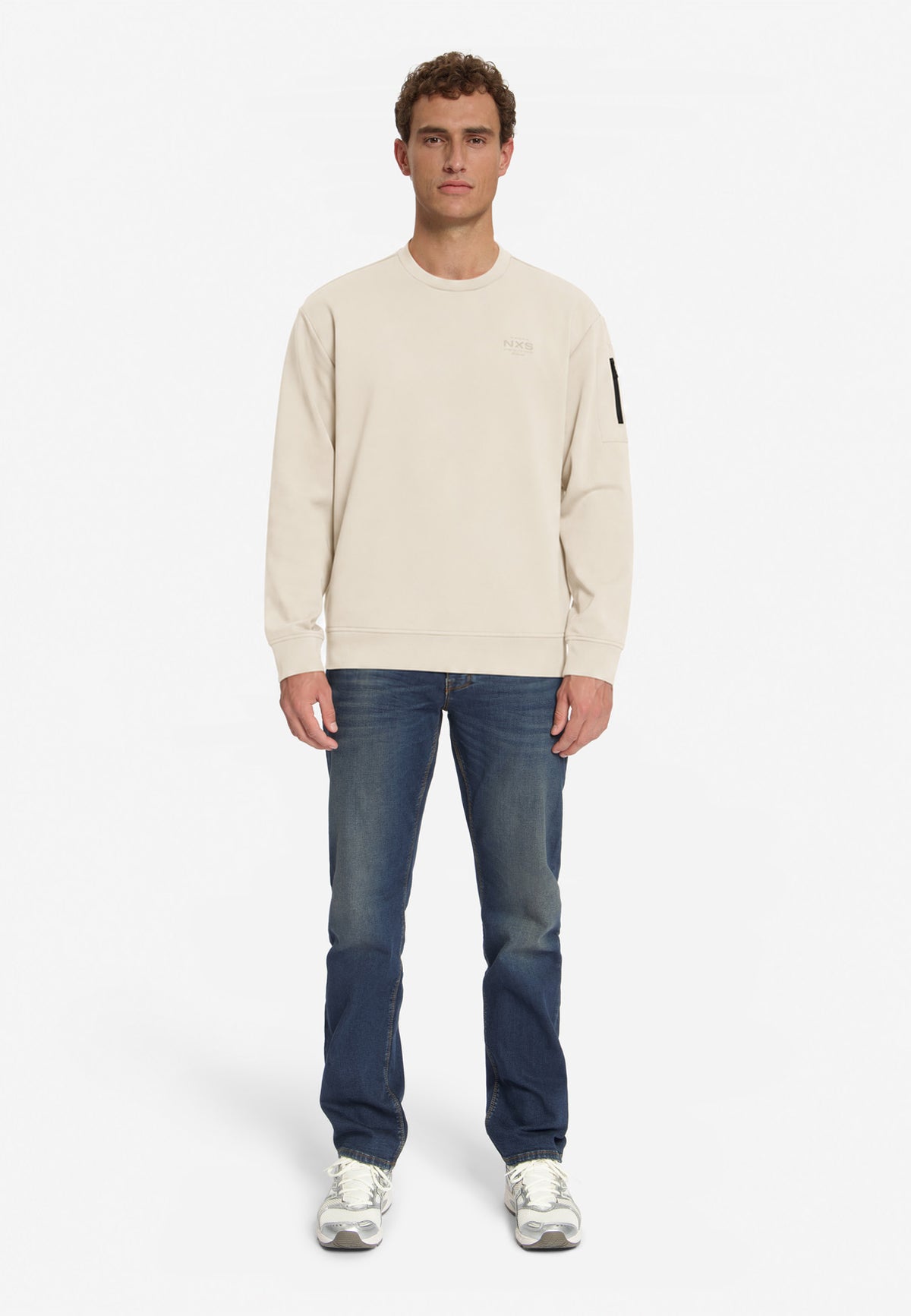 Sweatshirt mit Rundhalsausschnitt | Stone