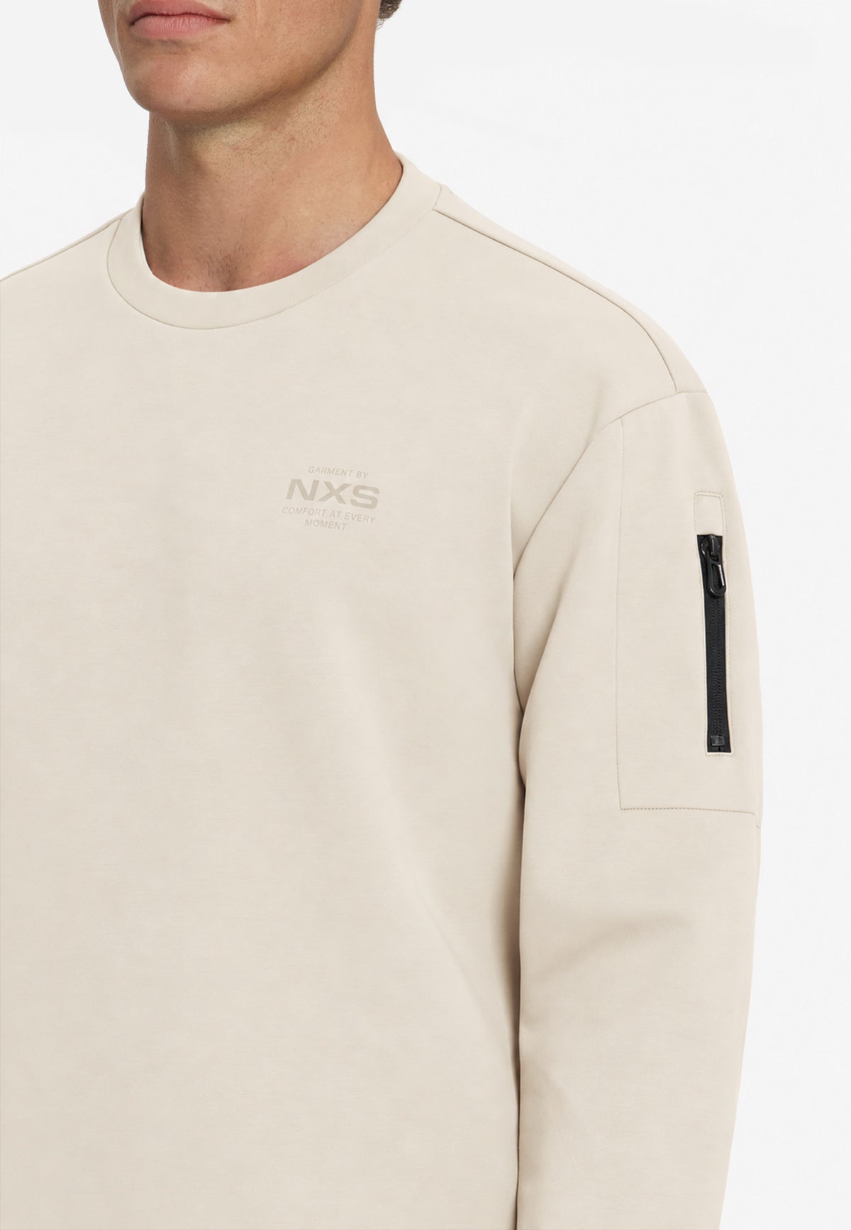 Sweatshirt mit Rundhalsausschnitt | Stone