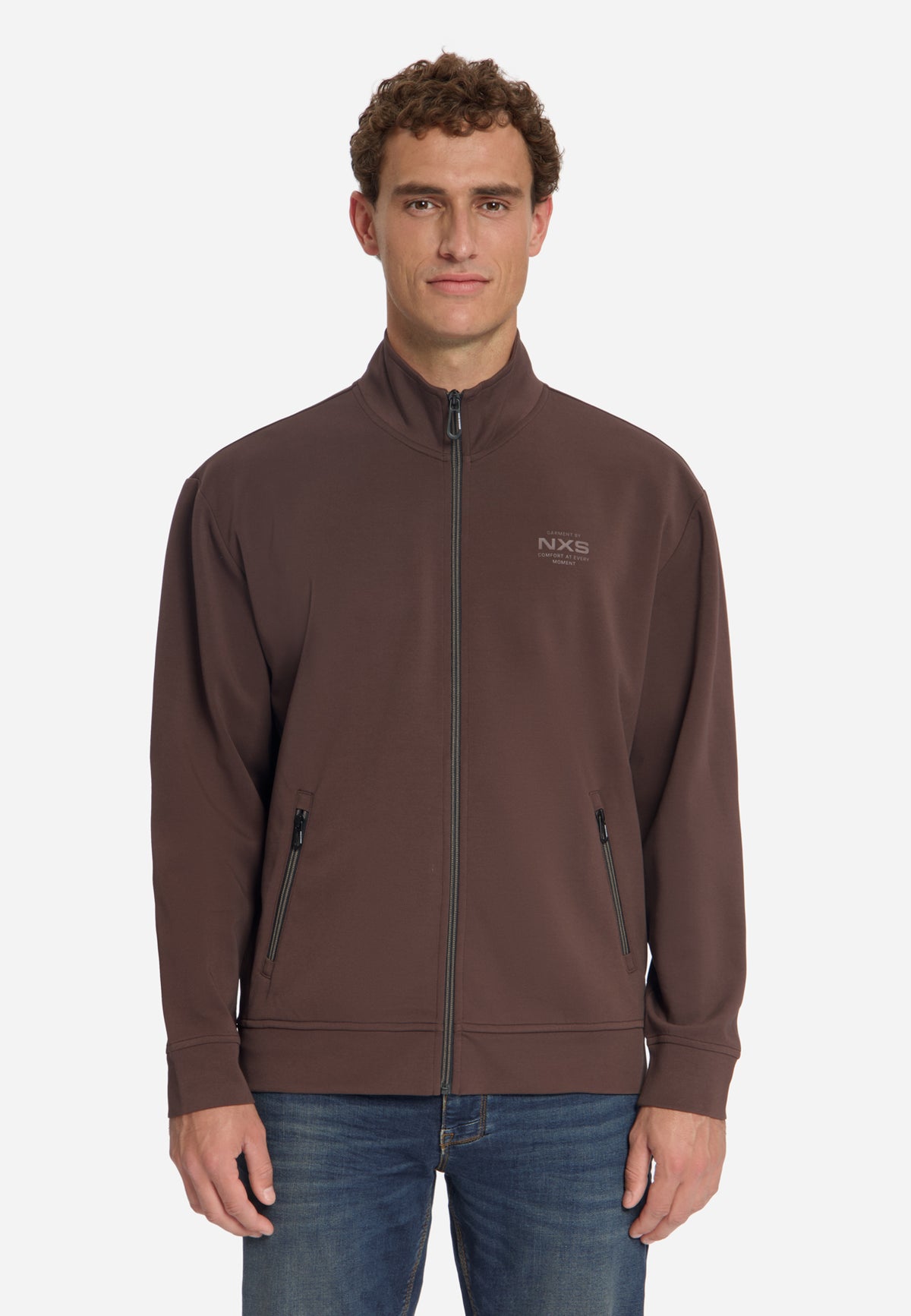 Full-Zip Sweater | Dark Brown