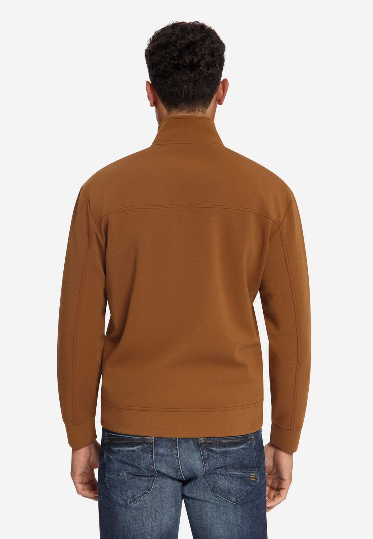 Sweatshirt mit durchgehendem Reißverschluss | Caramel
