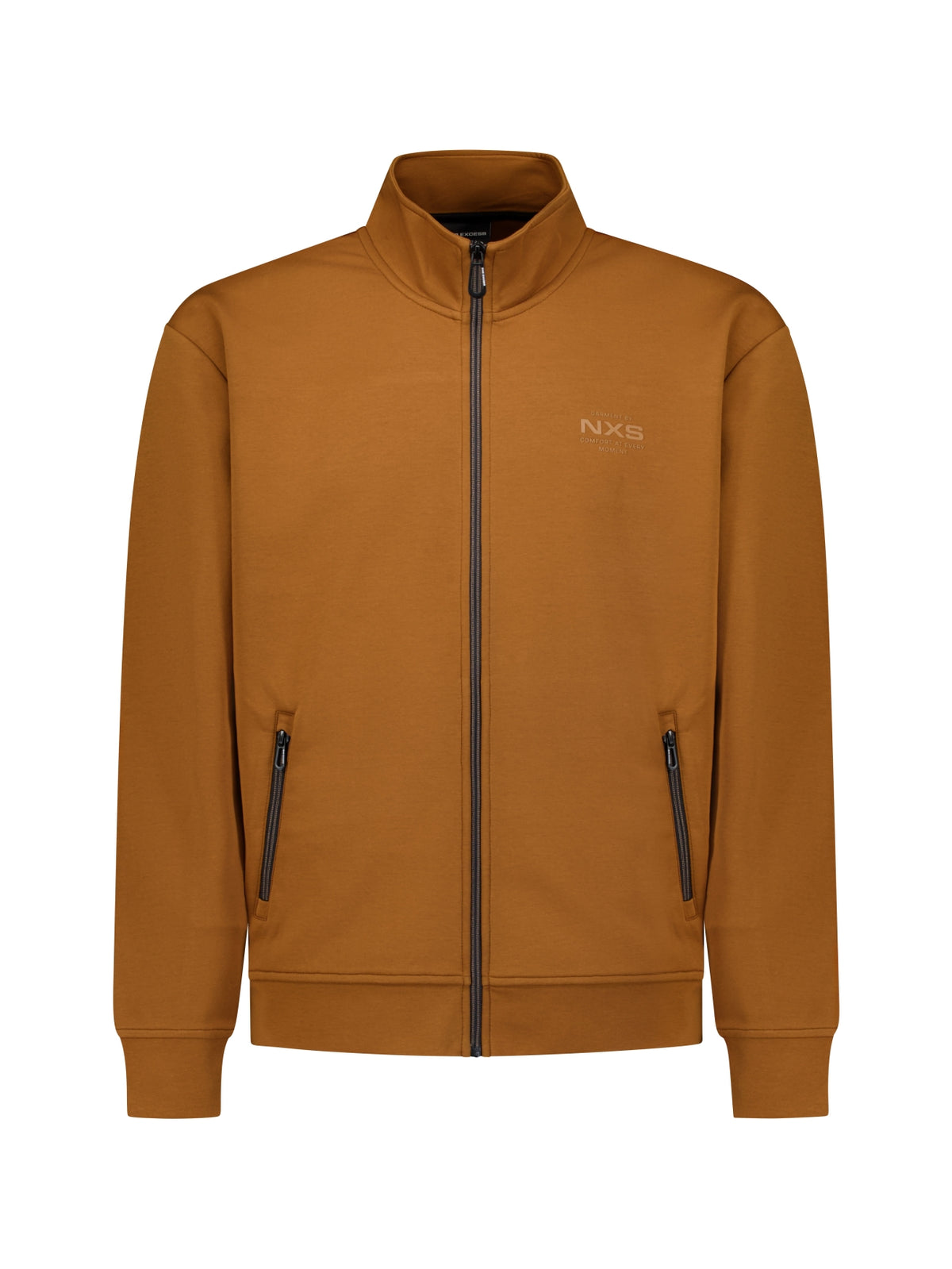 Sweatshirt mit durchgehendem Reißverschluss | Caramel