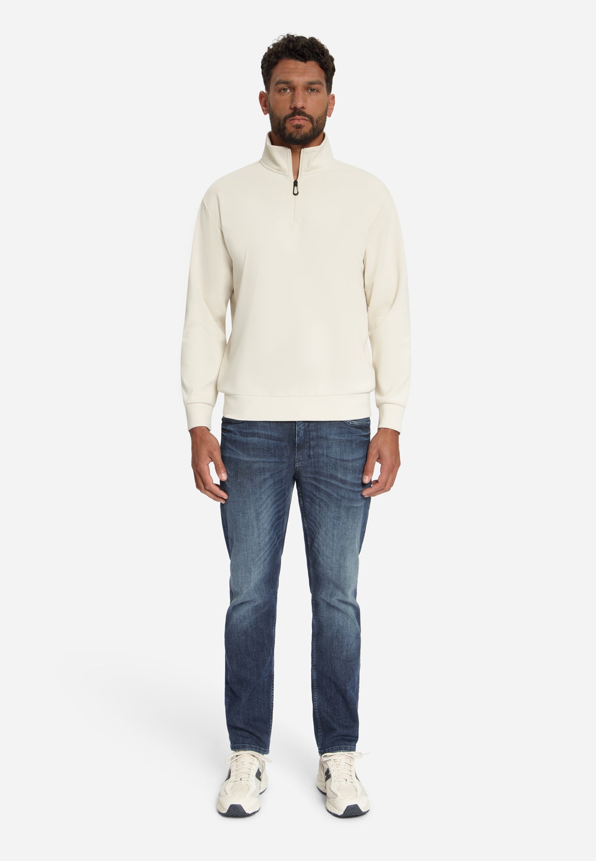 Half-Zip-Sweatshirt | Stone