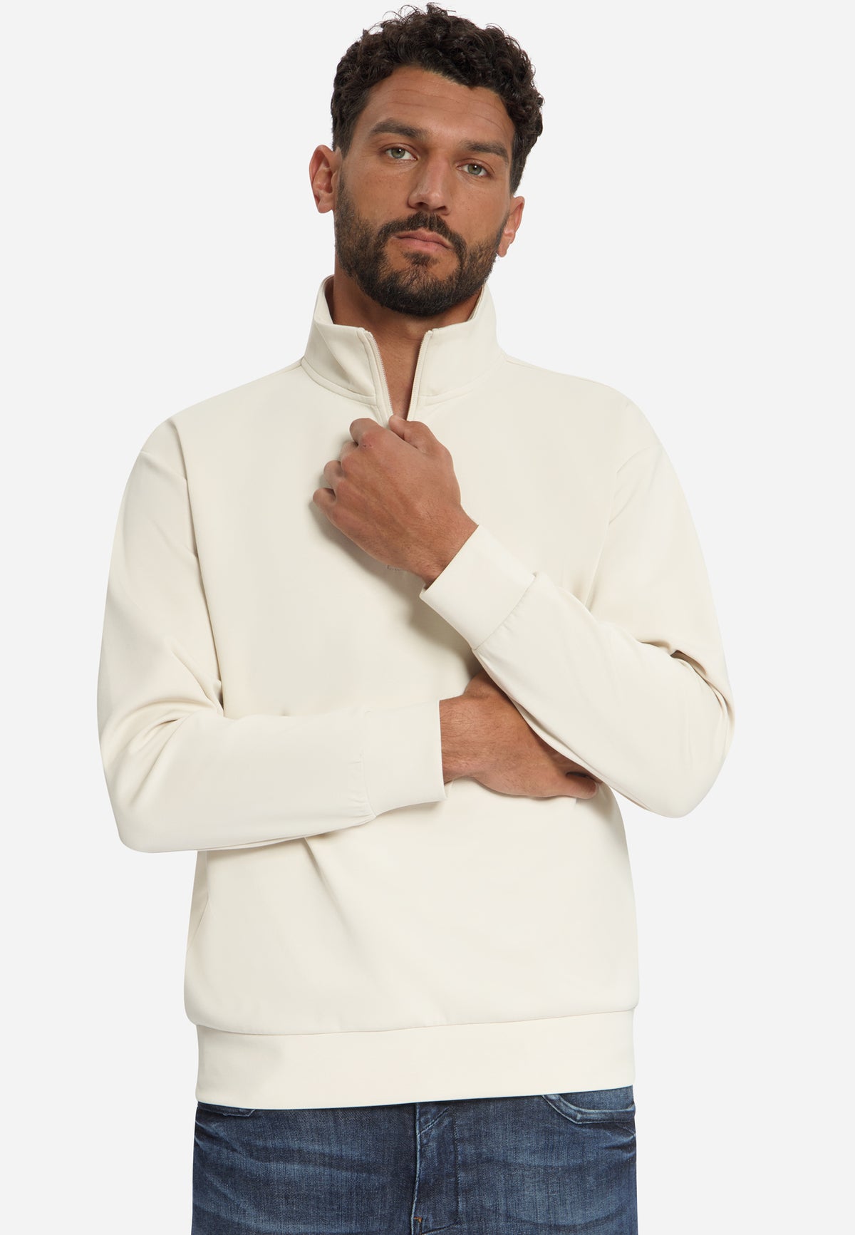 Half-Zip-Sweatshirt | Stone