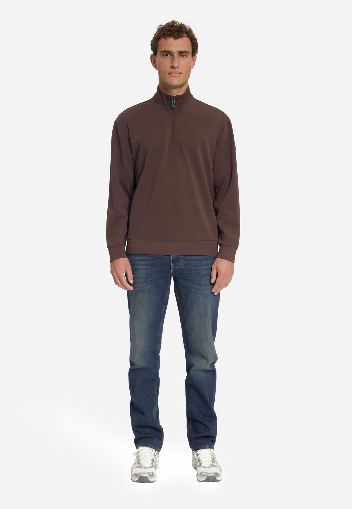 Half-Zip-Sweatshirt | Dark Brown