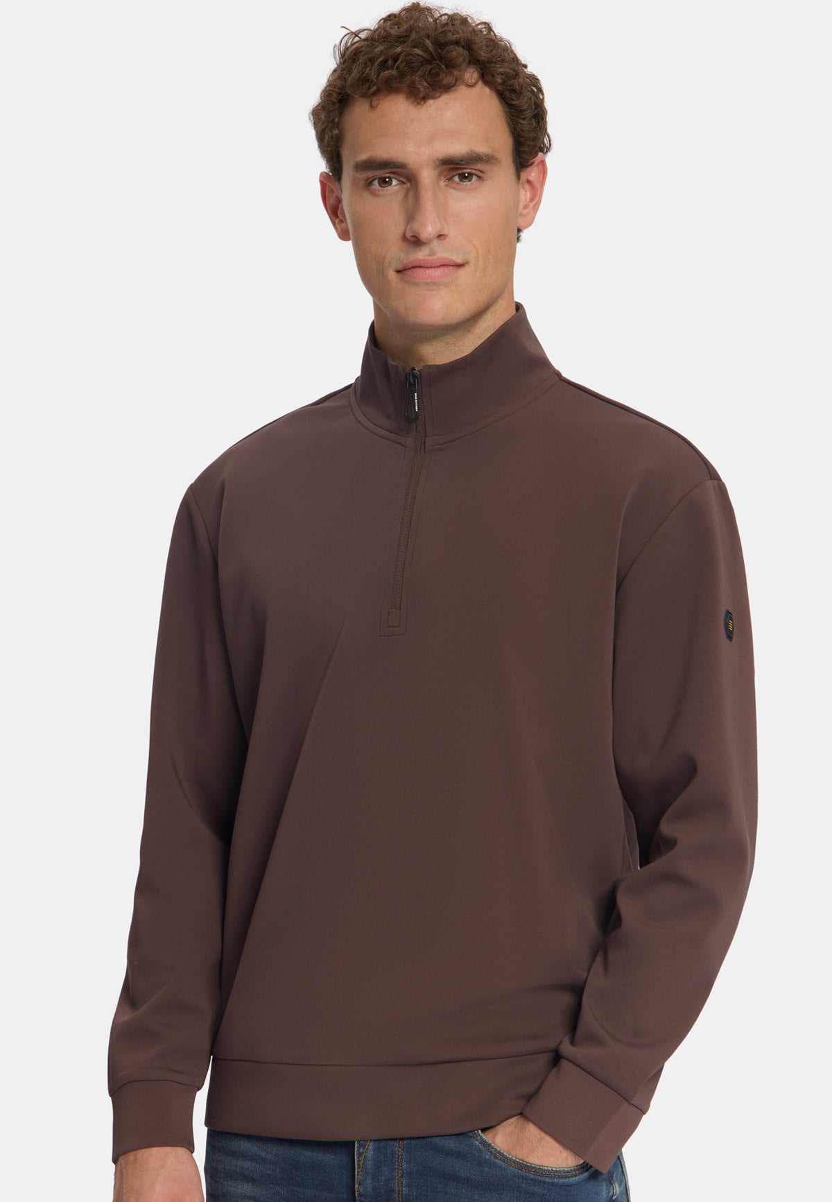 Half-Zip-Sweatshirt | Dark Brown