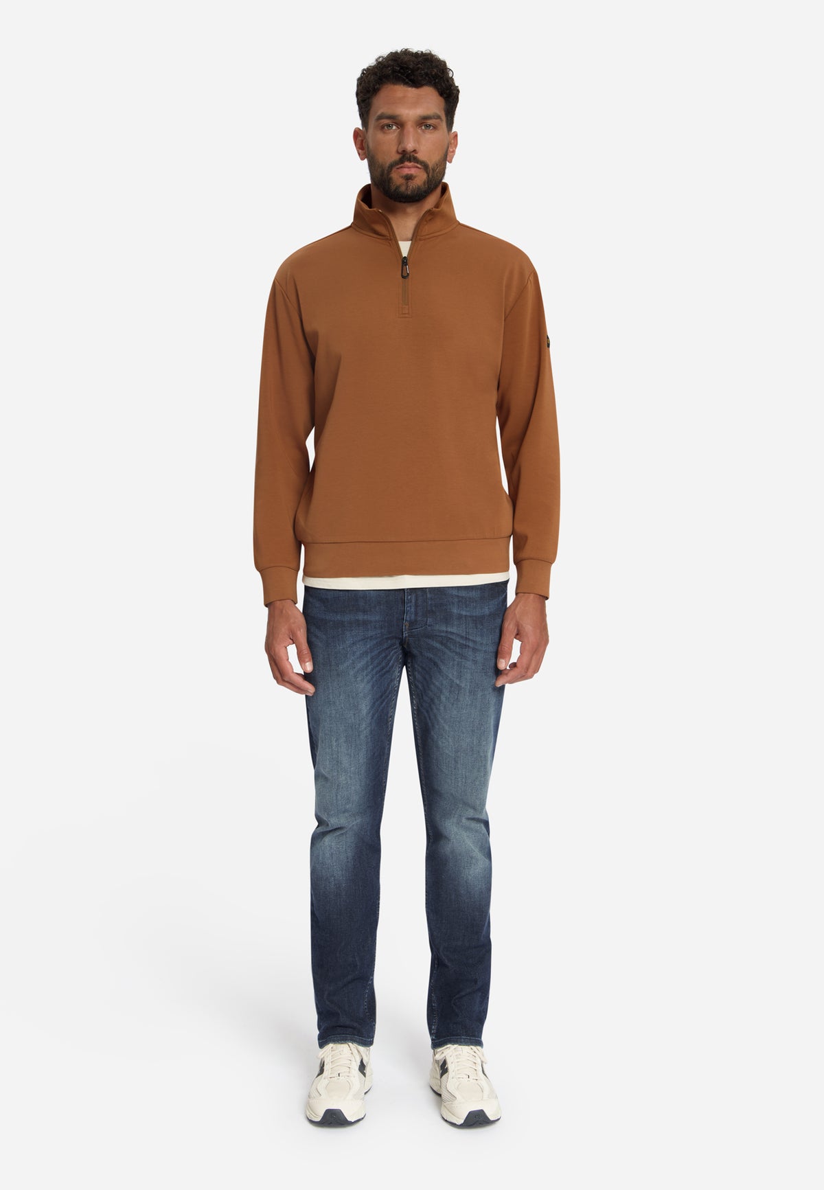 Half-Zip-Sweatshirt | Caramel