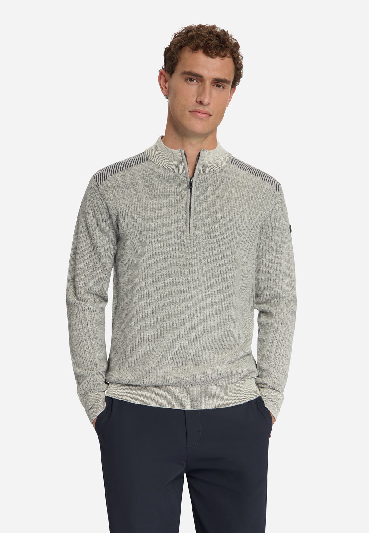 Plated Half-Zip Jumper | Stone