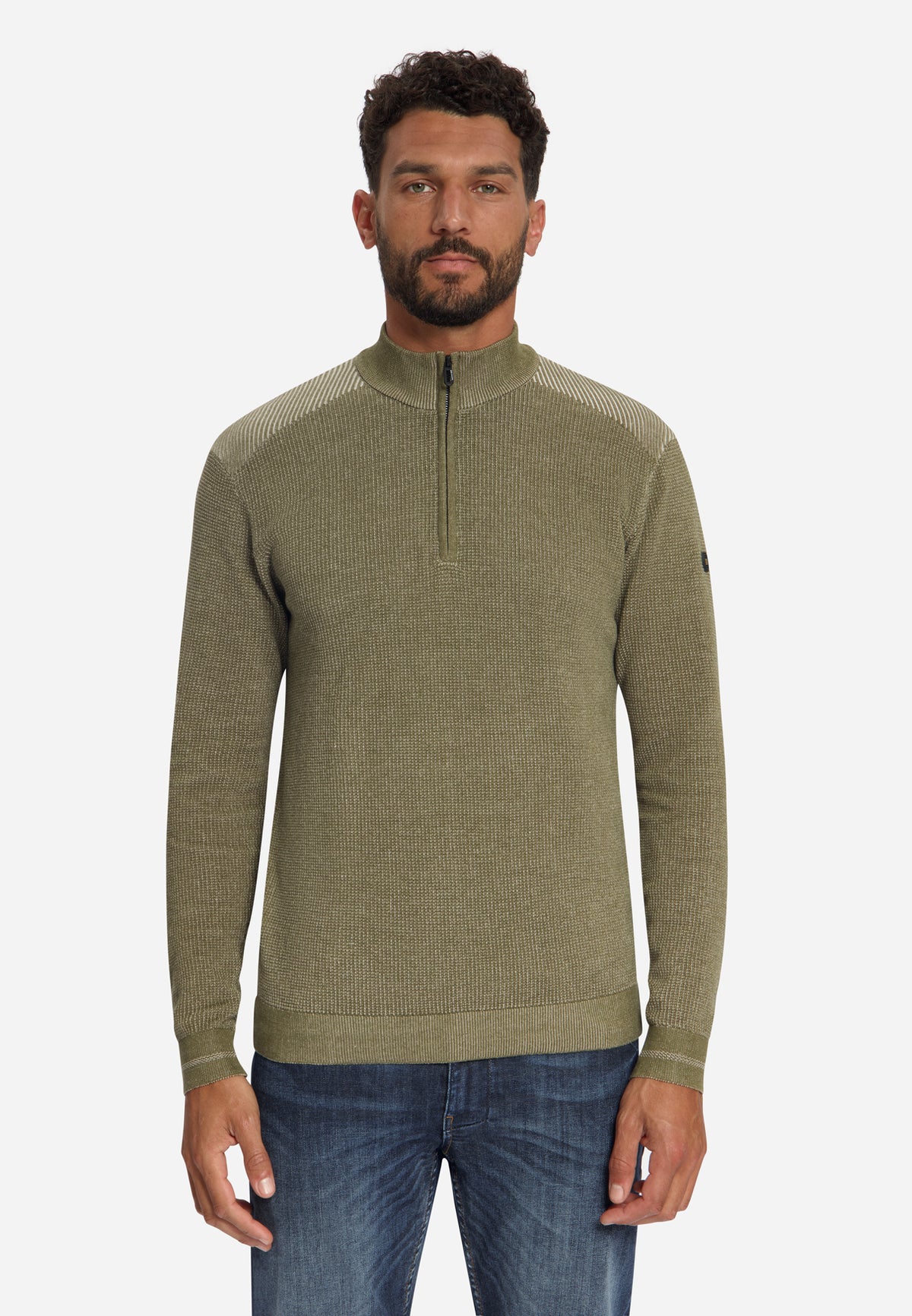 Plated Half-Zip Jumper | Moss