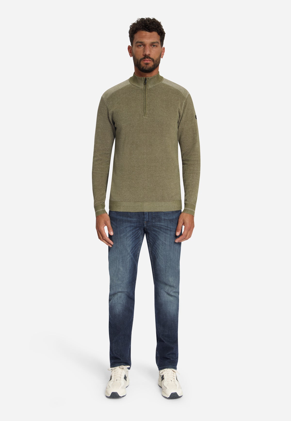 Plated Half-Zip Jumper | Moss