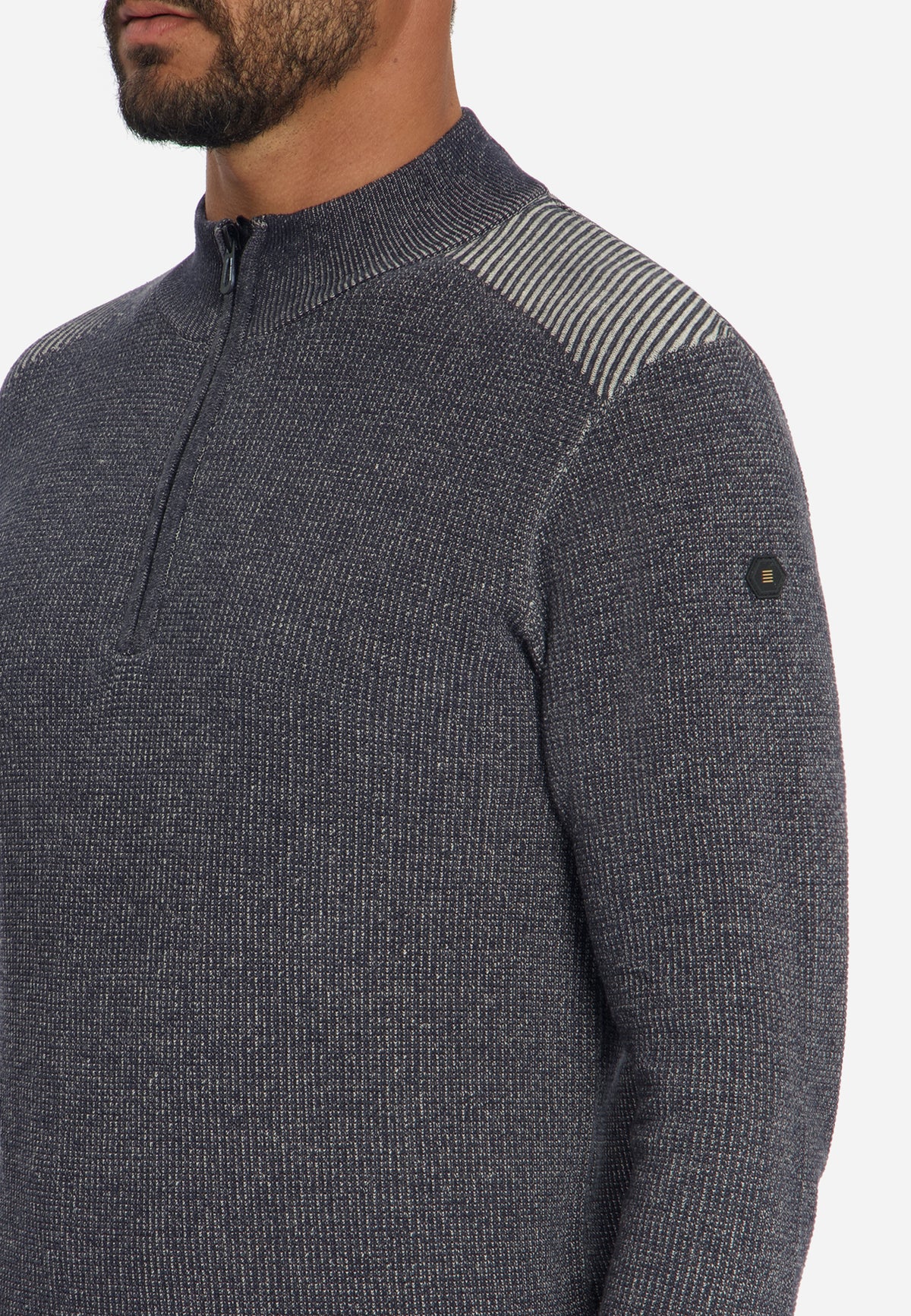 Plated Half-Zip-Pullover | Dark Night