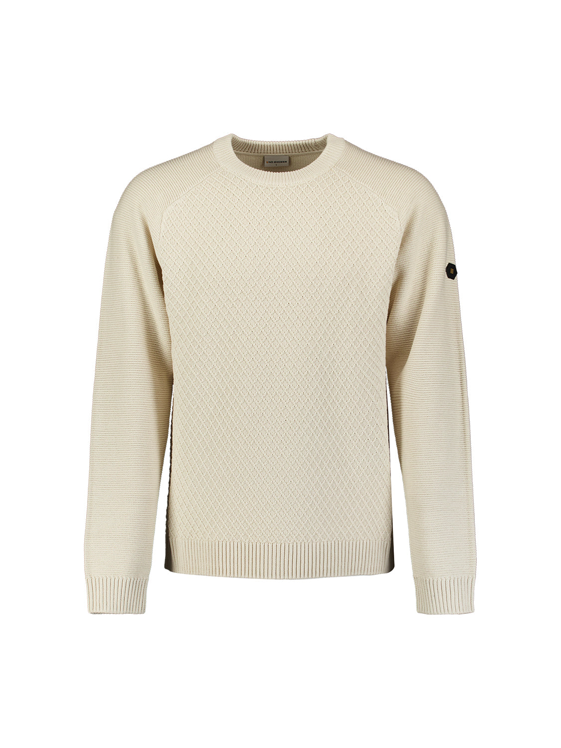 Pullover mit Rundhalsausschnitt und Zopfmuster | Stone