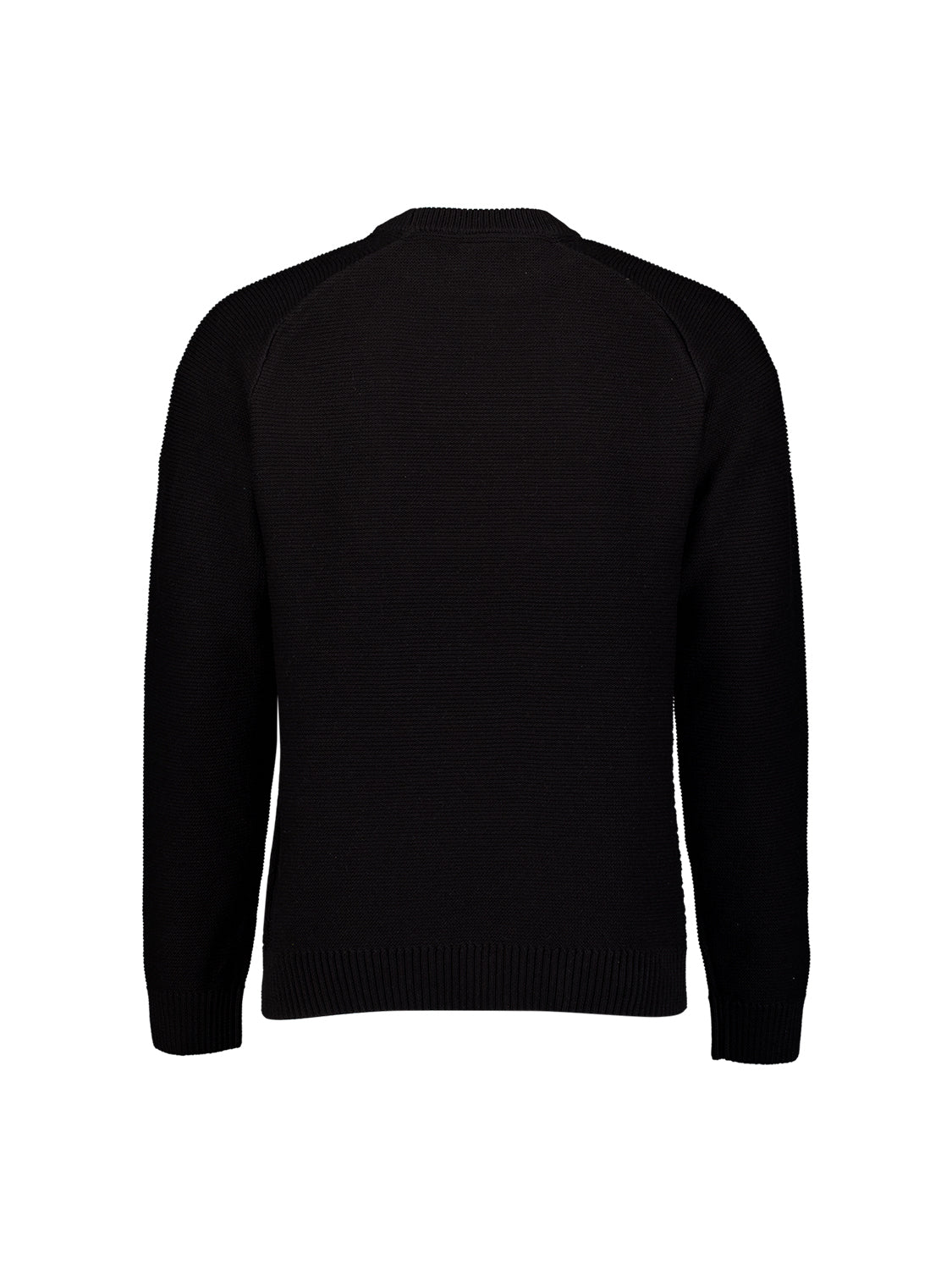 Pullover mit Rundhalsausschnitt und Zopfmuster | Schwarz