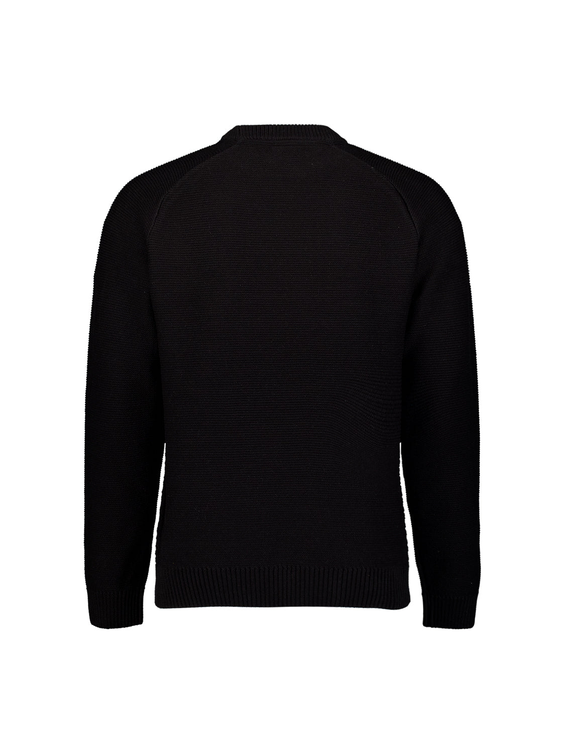 Pullover mit Rundhalsausschnitt und Zopfmuster | Schwarz