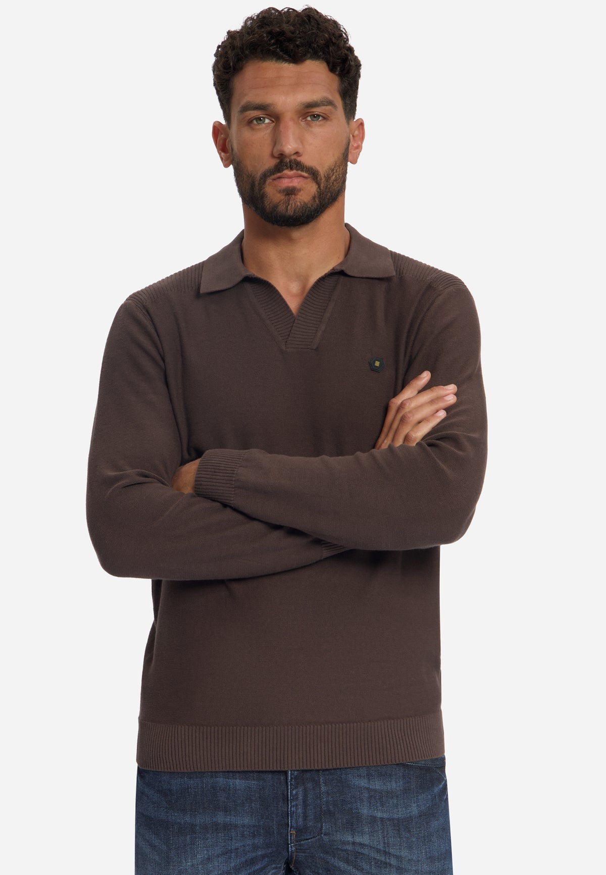 Polo Jumper | Dark Brown