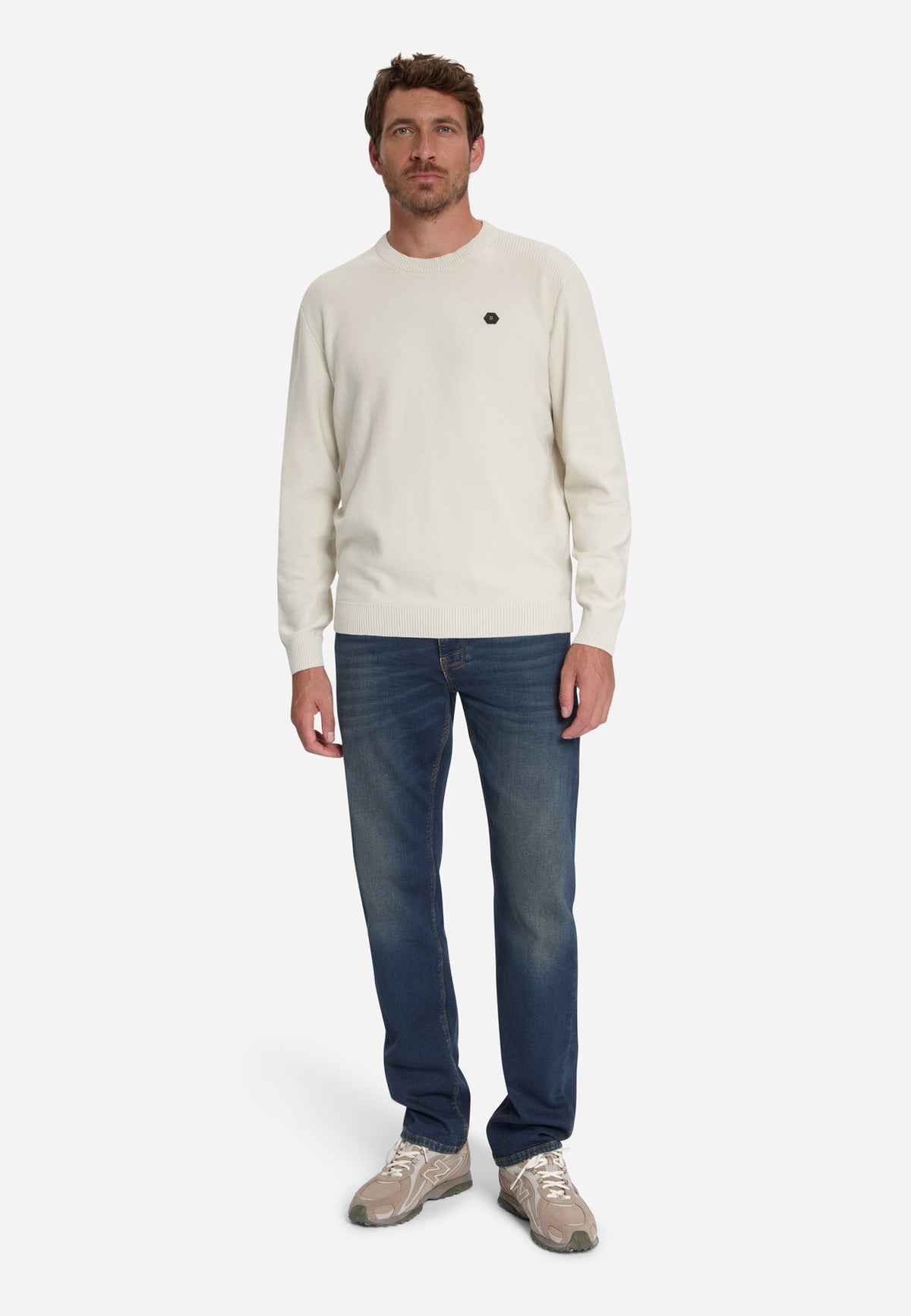 Pullover mit Rundhalsausschnitt | Stone
