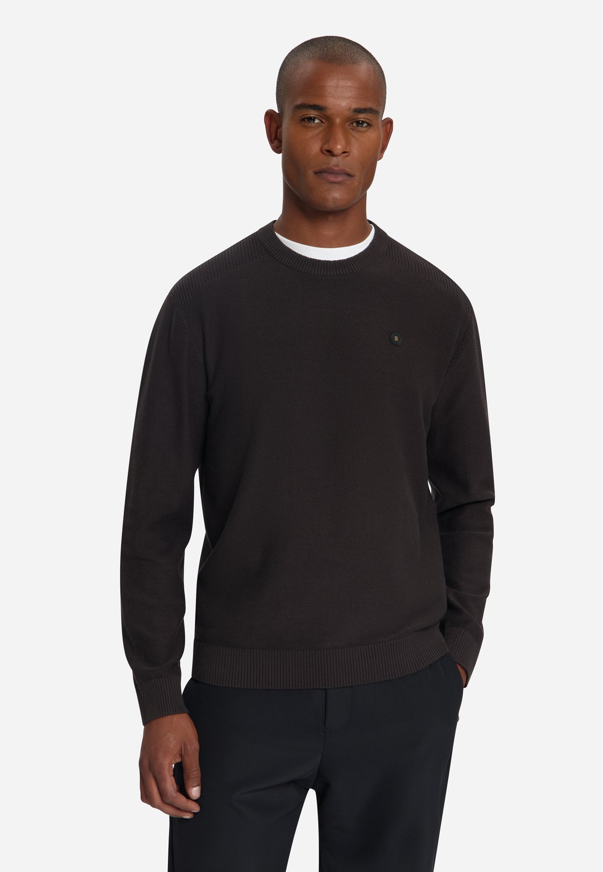 Crew Neck Jumper | Dark Brown