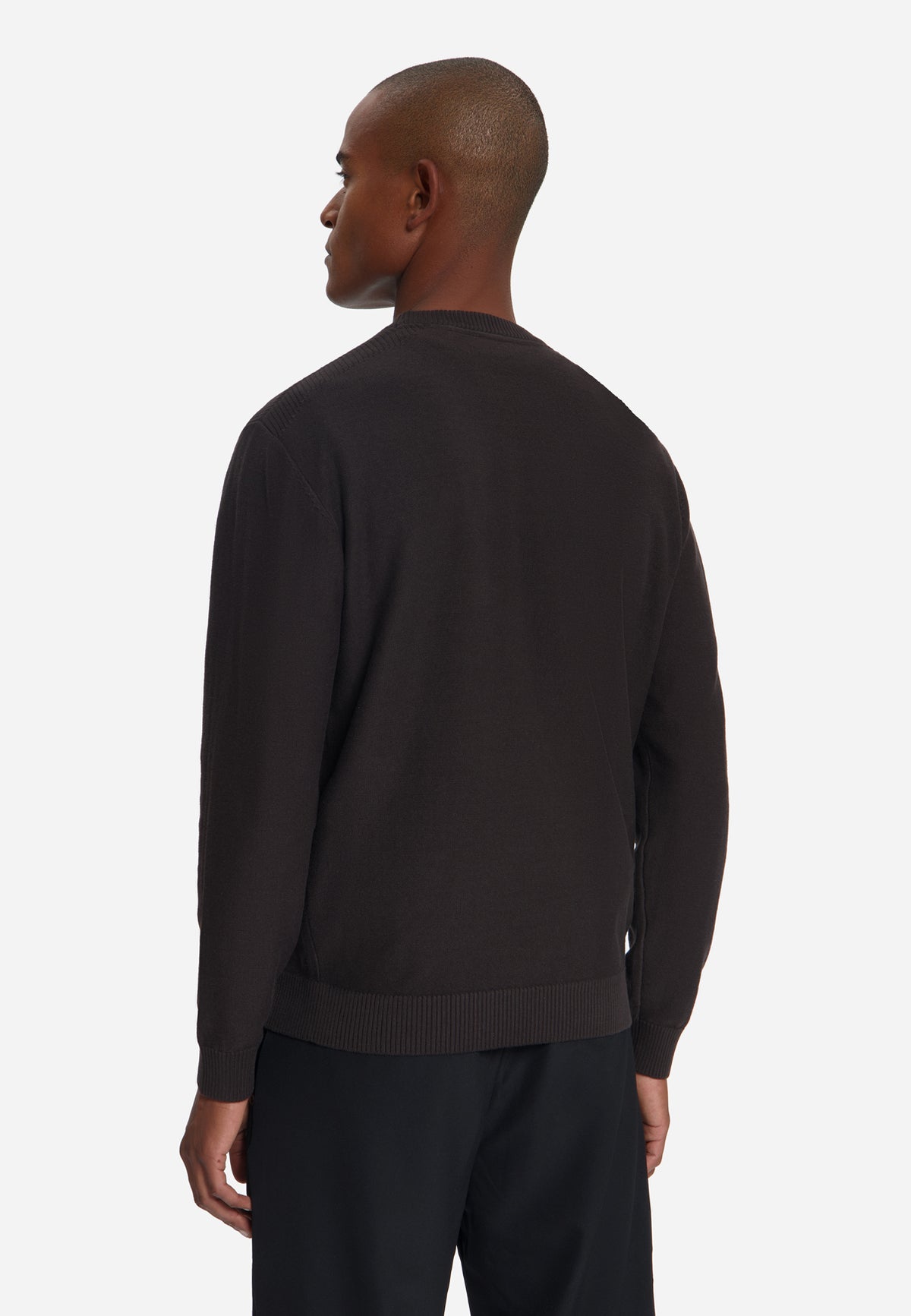Crew Neck Jumper | Dark Brown