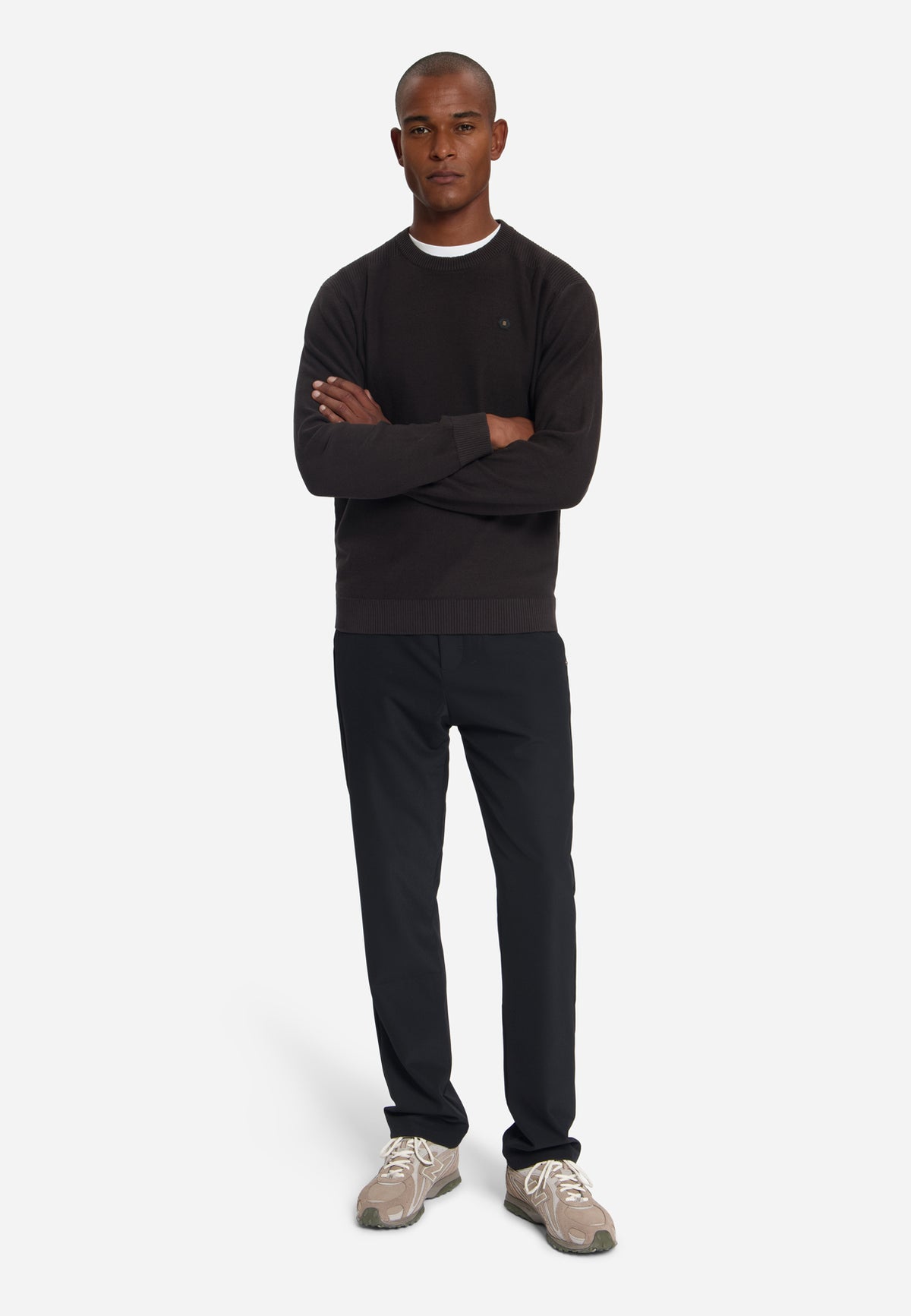 Crew Neck Jumper | Dark Brown