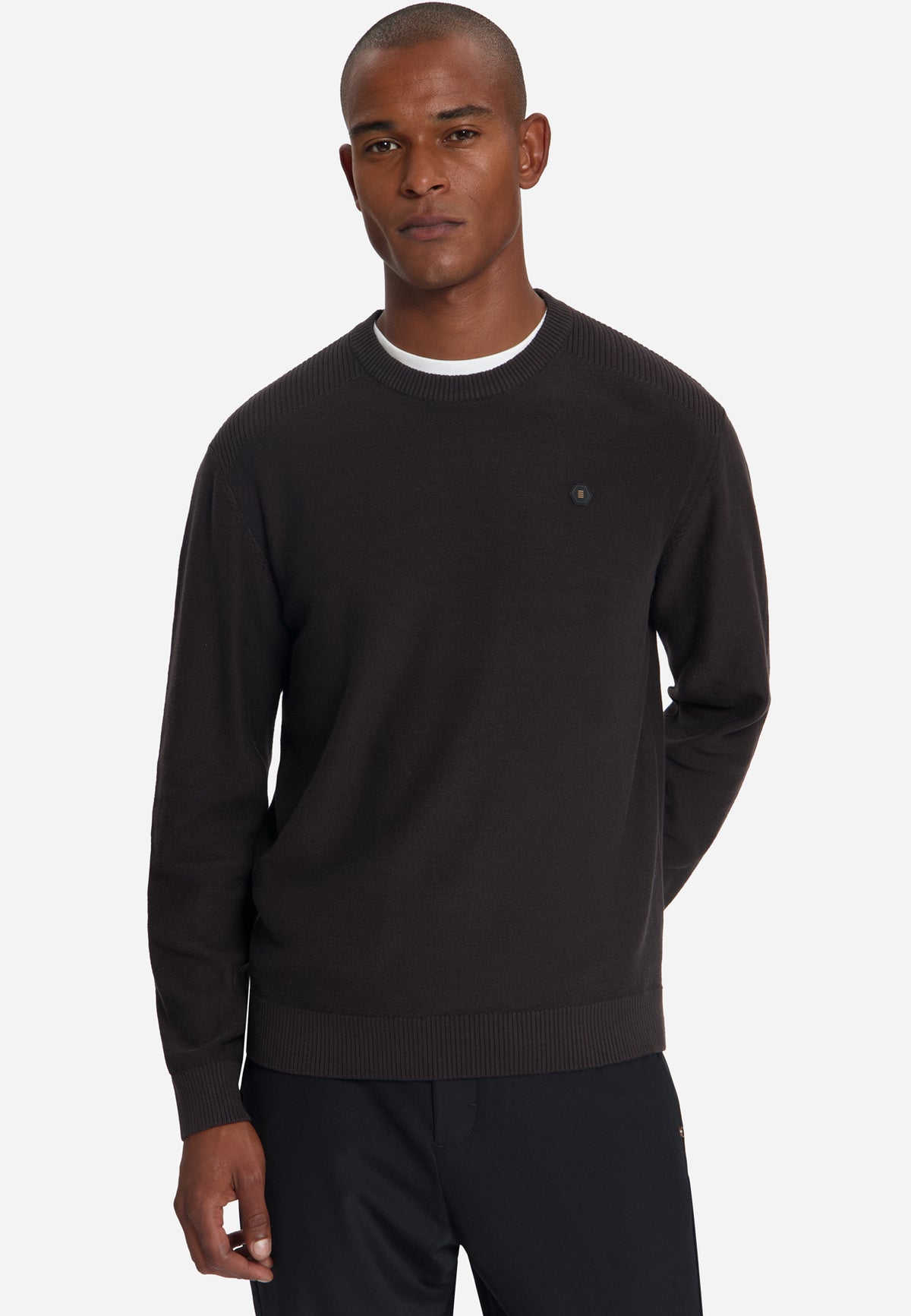 Crew Neck Jumper | Dark Brown