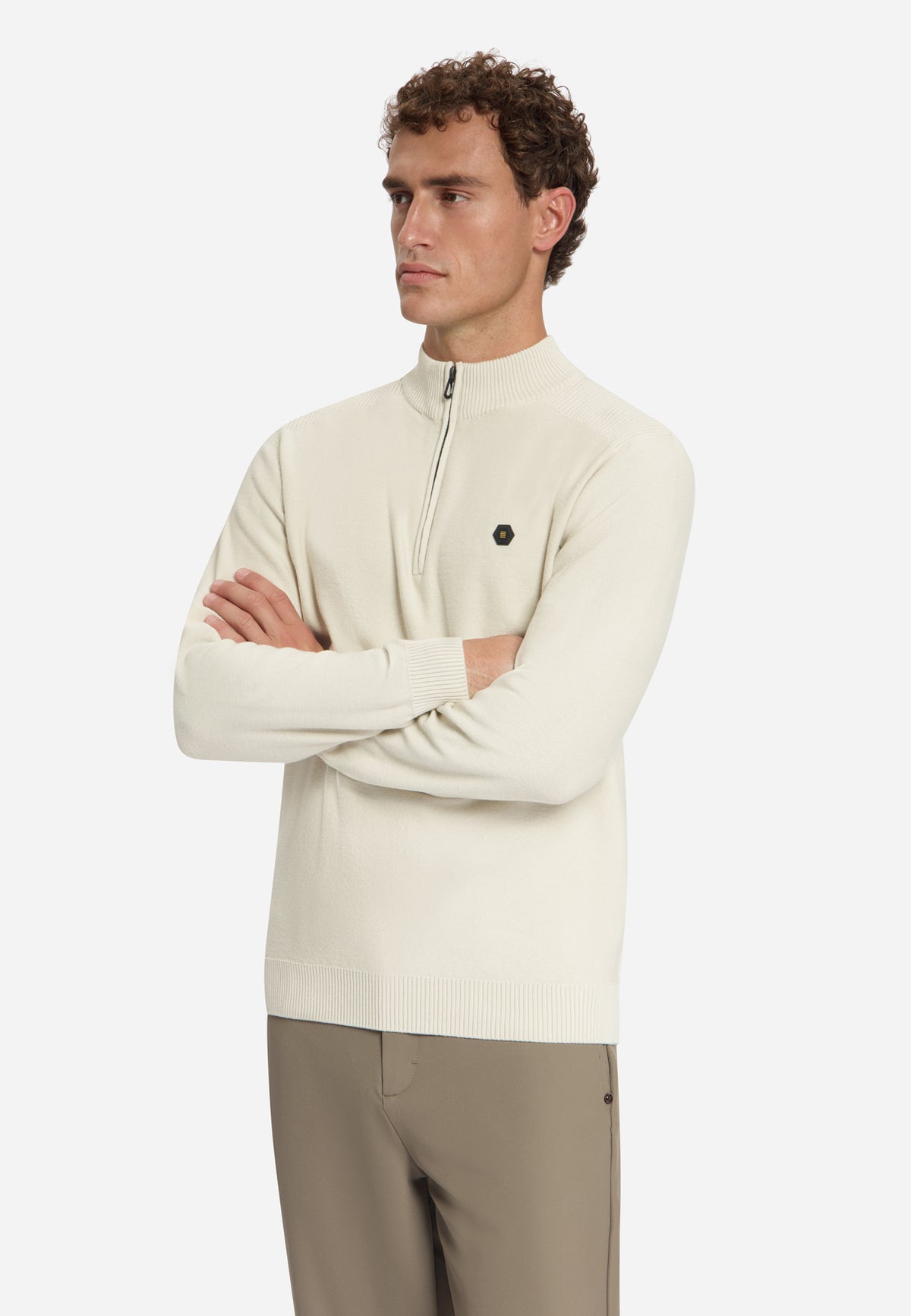 Half-Zip-Pullover | Stone