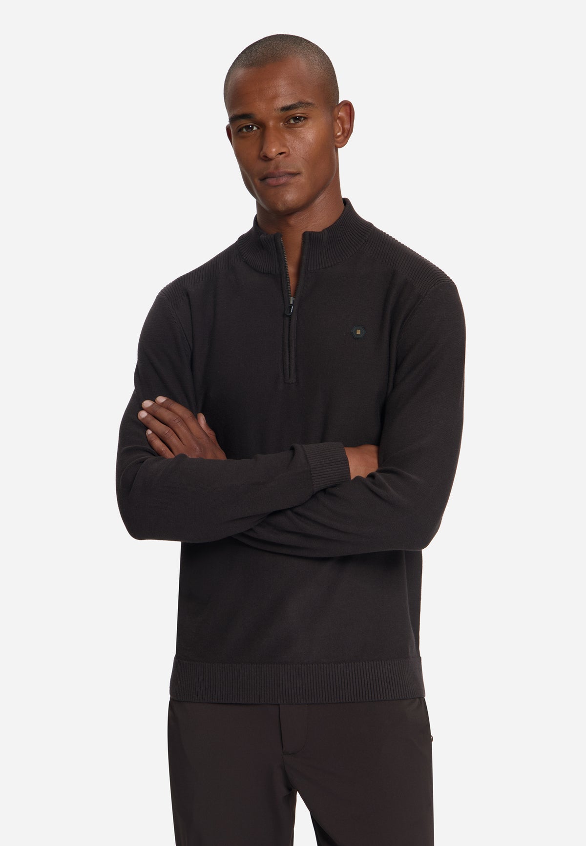 Half-Zip-Pullover | Dark Brown