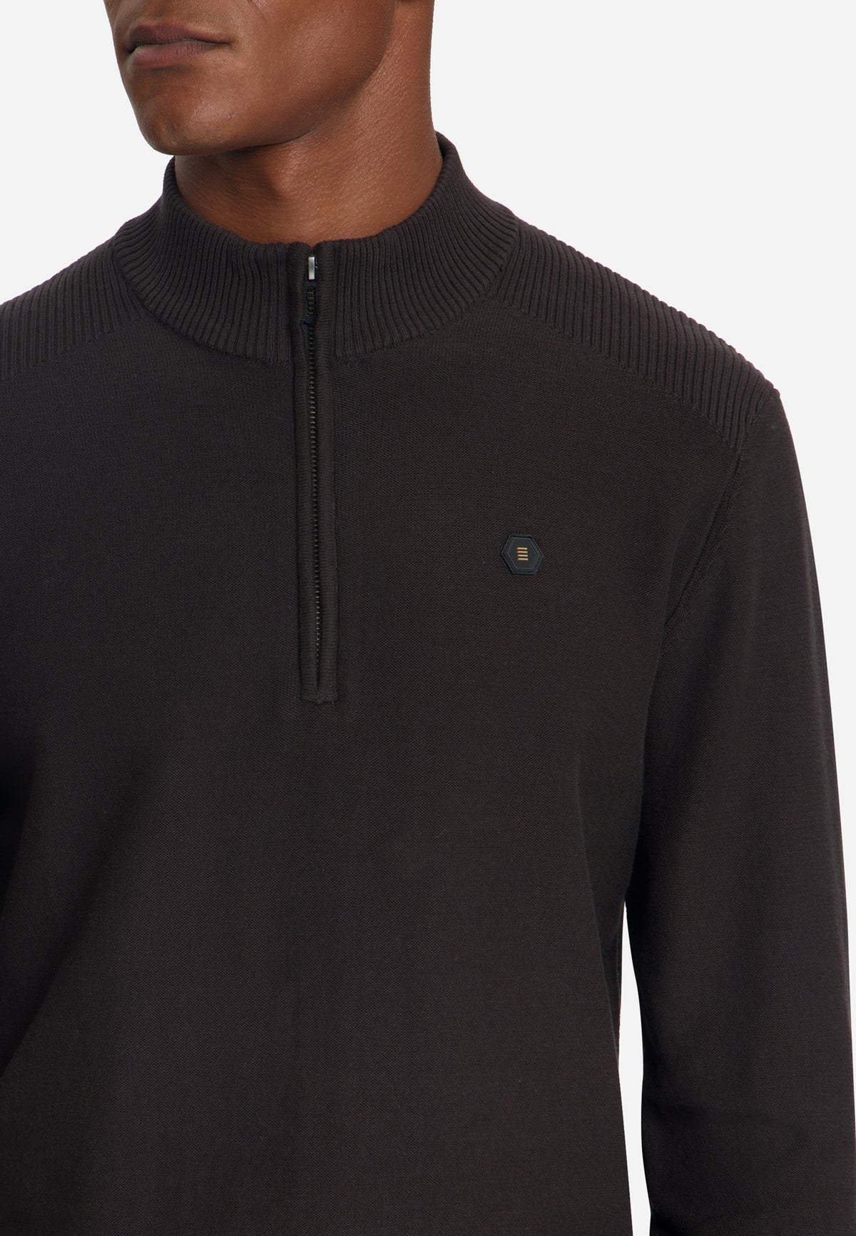 Half-Zip-Pullover | Dark Brown