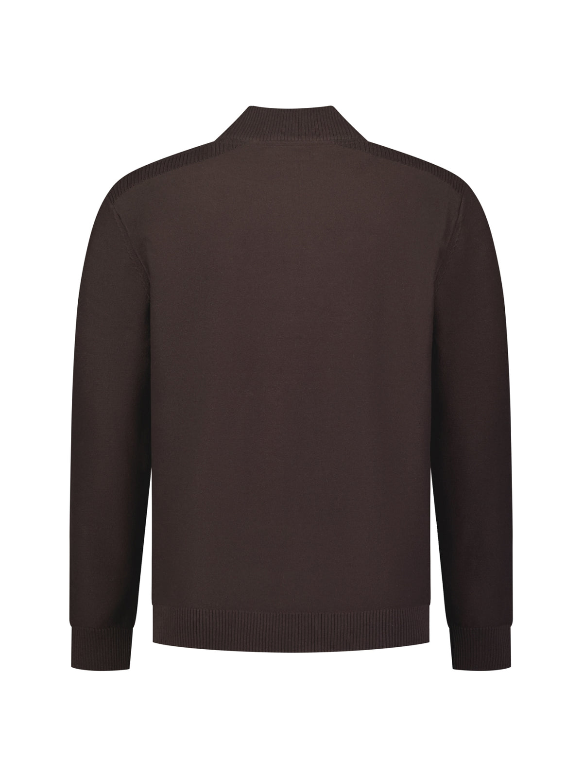 Strickjacke mit durchgehendem Reißverschluss | Dark Brown