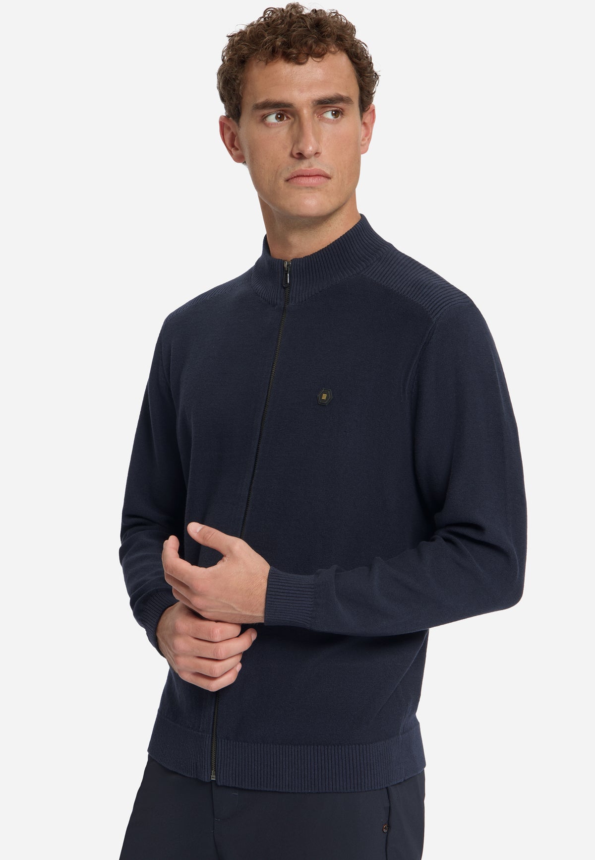 Strickjacke mit durchgehendem Reißverschluss | Dark Night