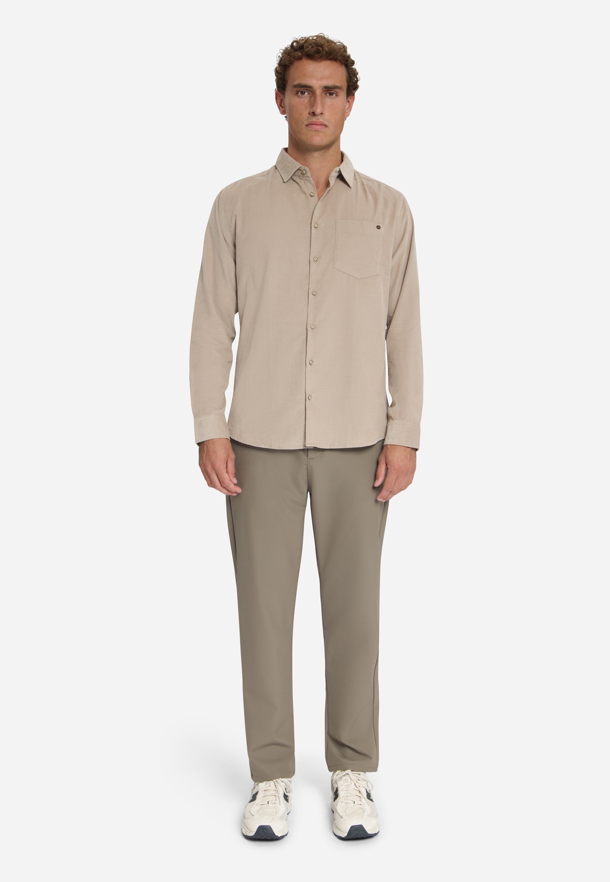 Fine Corduroy Shirt | Cement