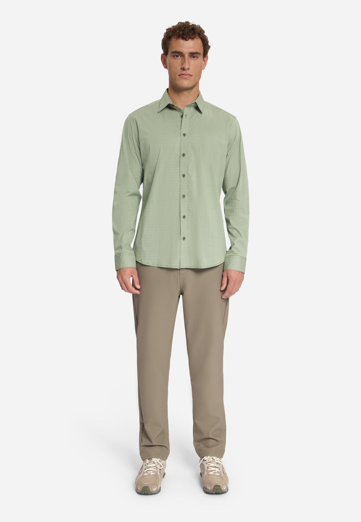 Hemd mit feinem geometrischem Muster | Moss