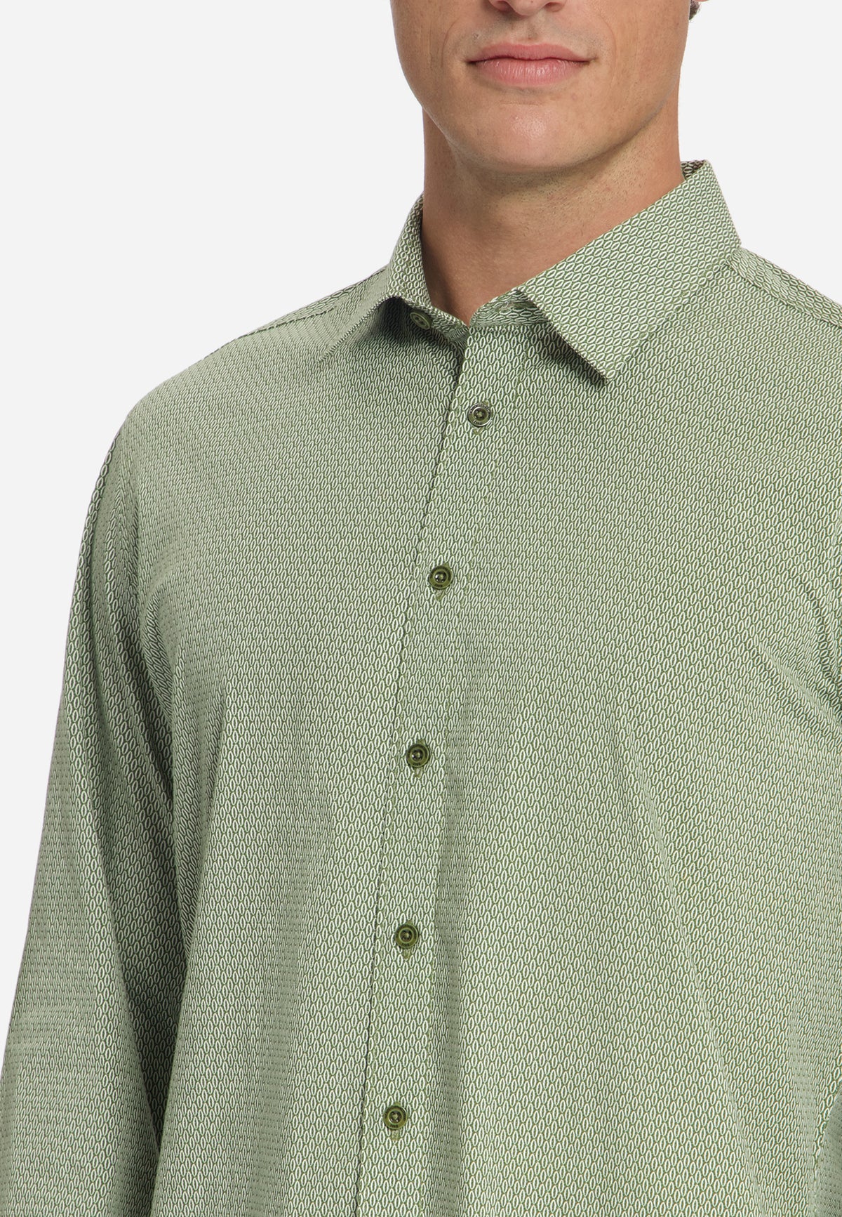 Hemd mit feinem geometrischem Muster | Moss