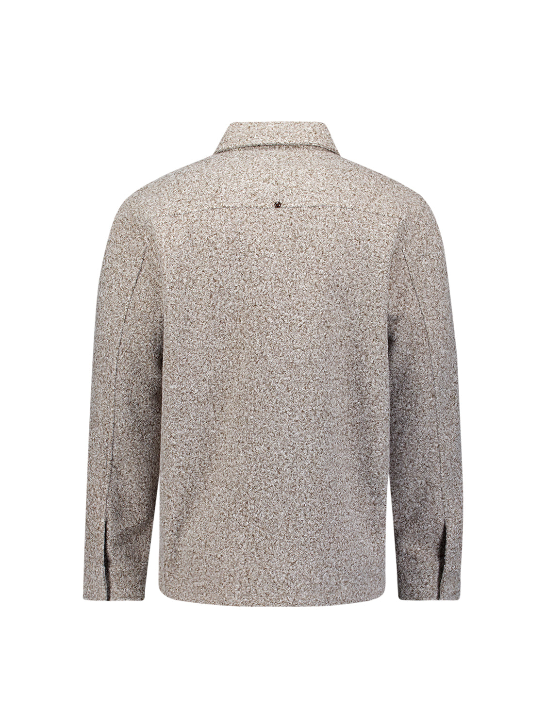 Bouclé-Overshirt mit Reißverschluss | Grey Melange