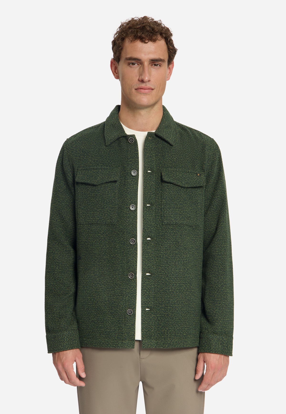 Tweed Overshirt | Moss