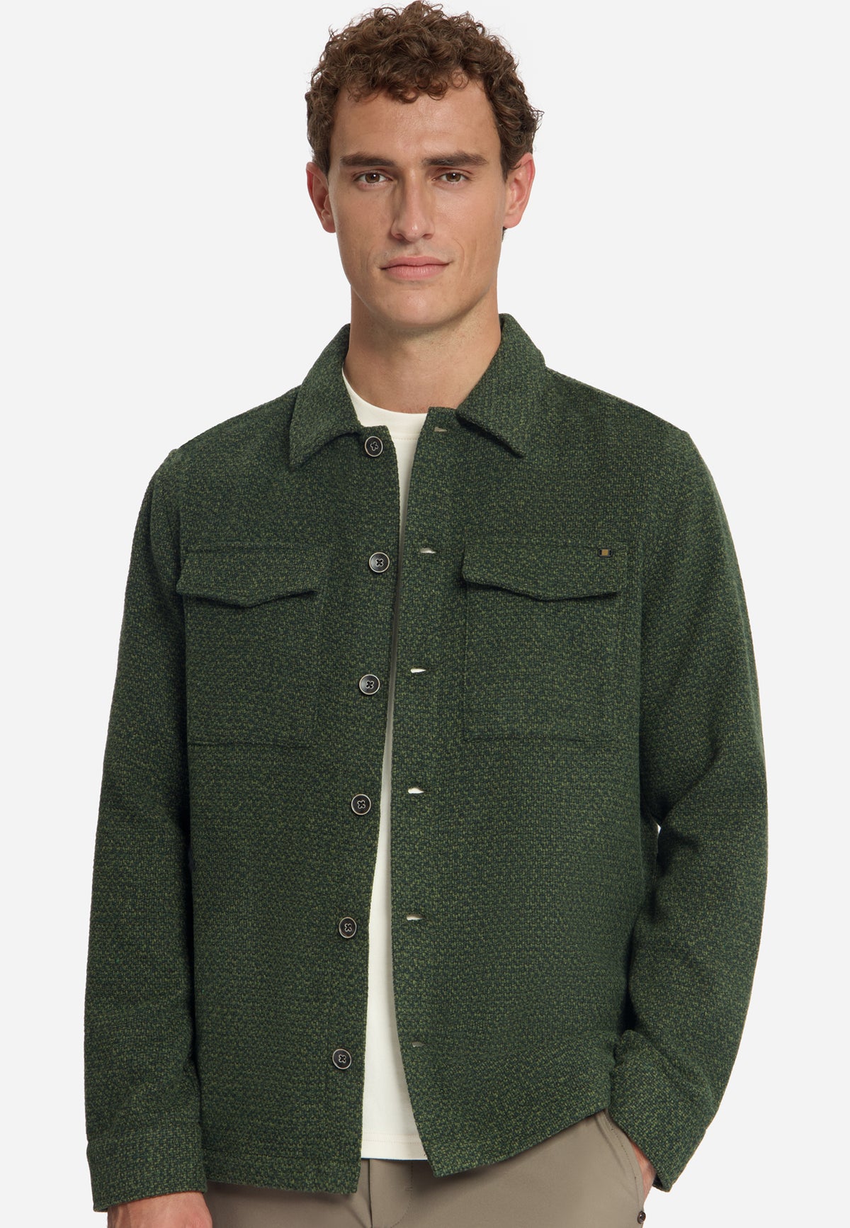 Tweed Overshirt | Moss